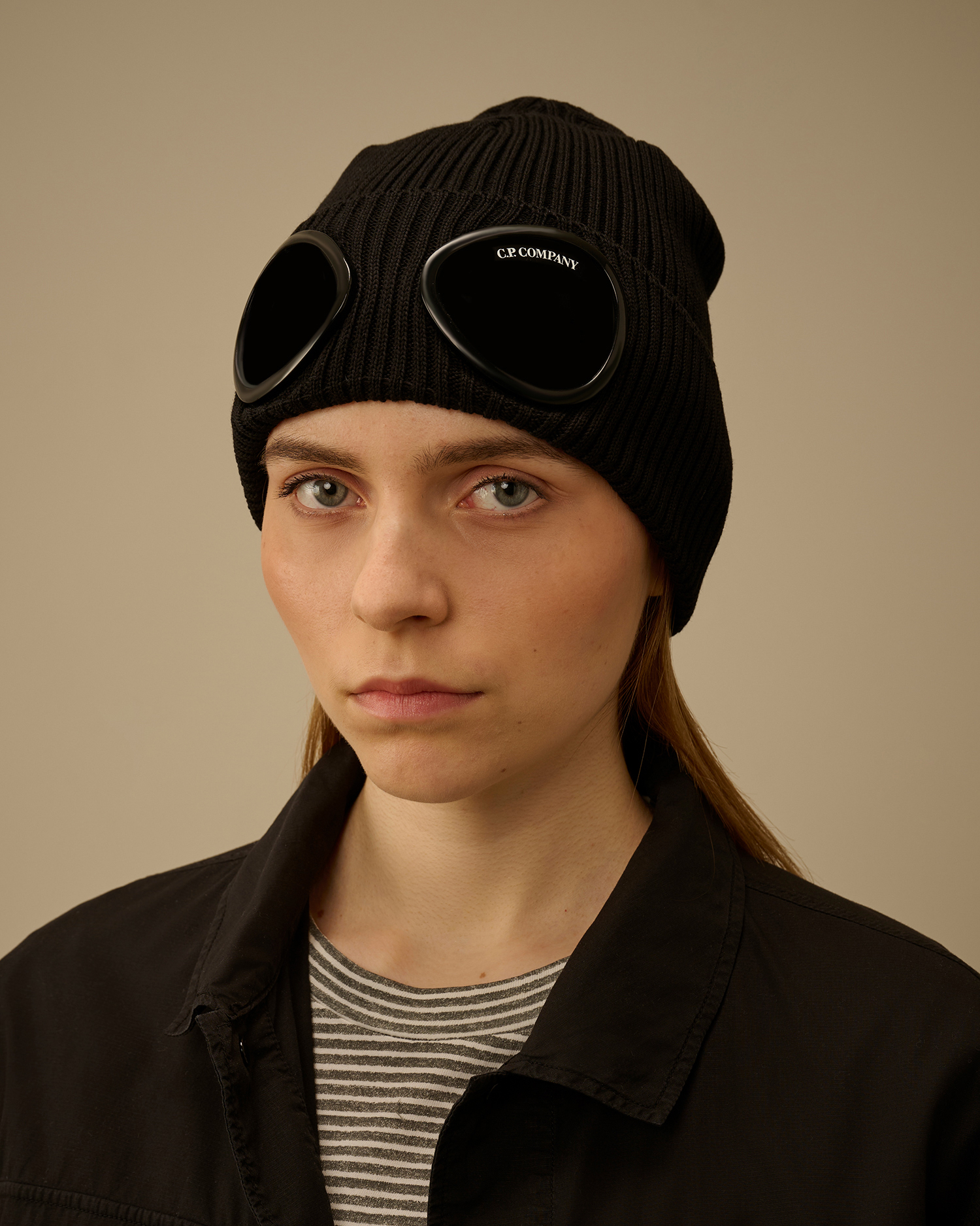 Black Cotton Goggle Beanie | CPC USCA Online Store