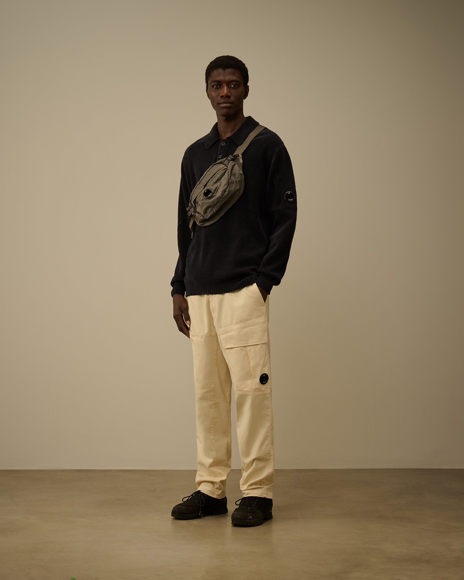 Blue Cotton Chenille Polo Sweater | CPC JP Online Store
