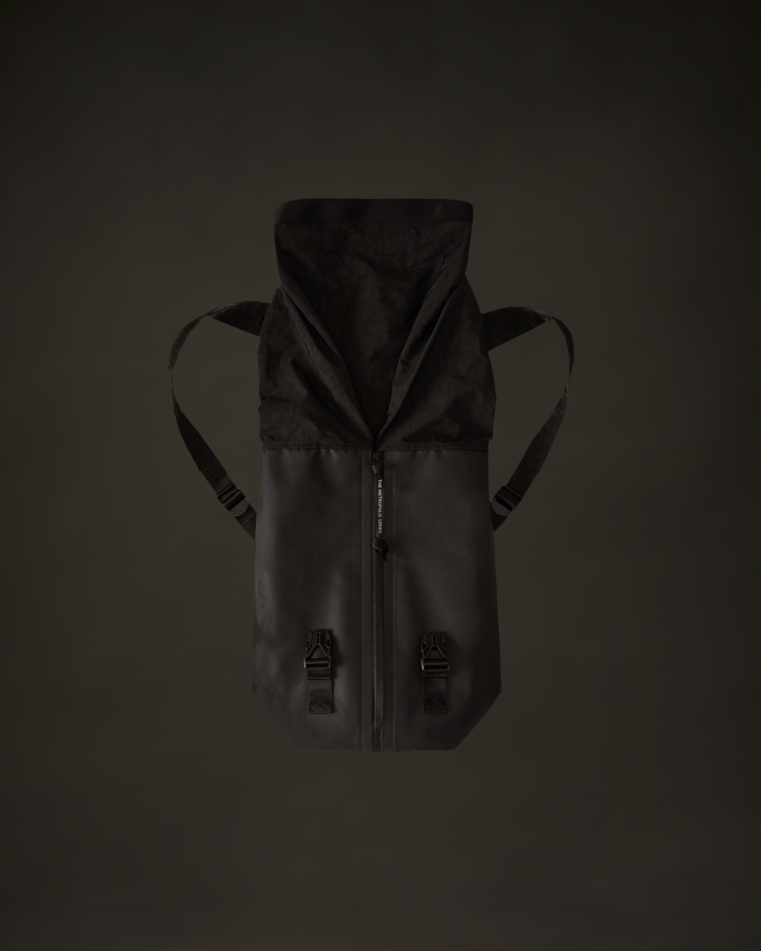 Black Metropolis Series Rubber Reps Mixed Transformable Backpack