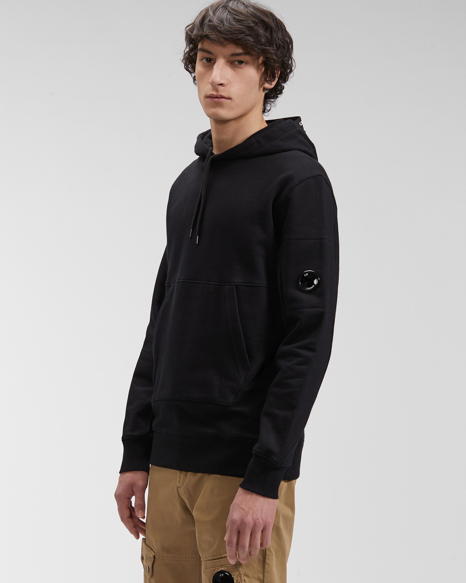 black cp company hoodie