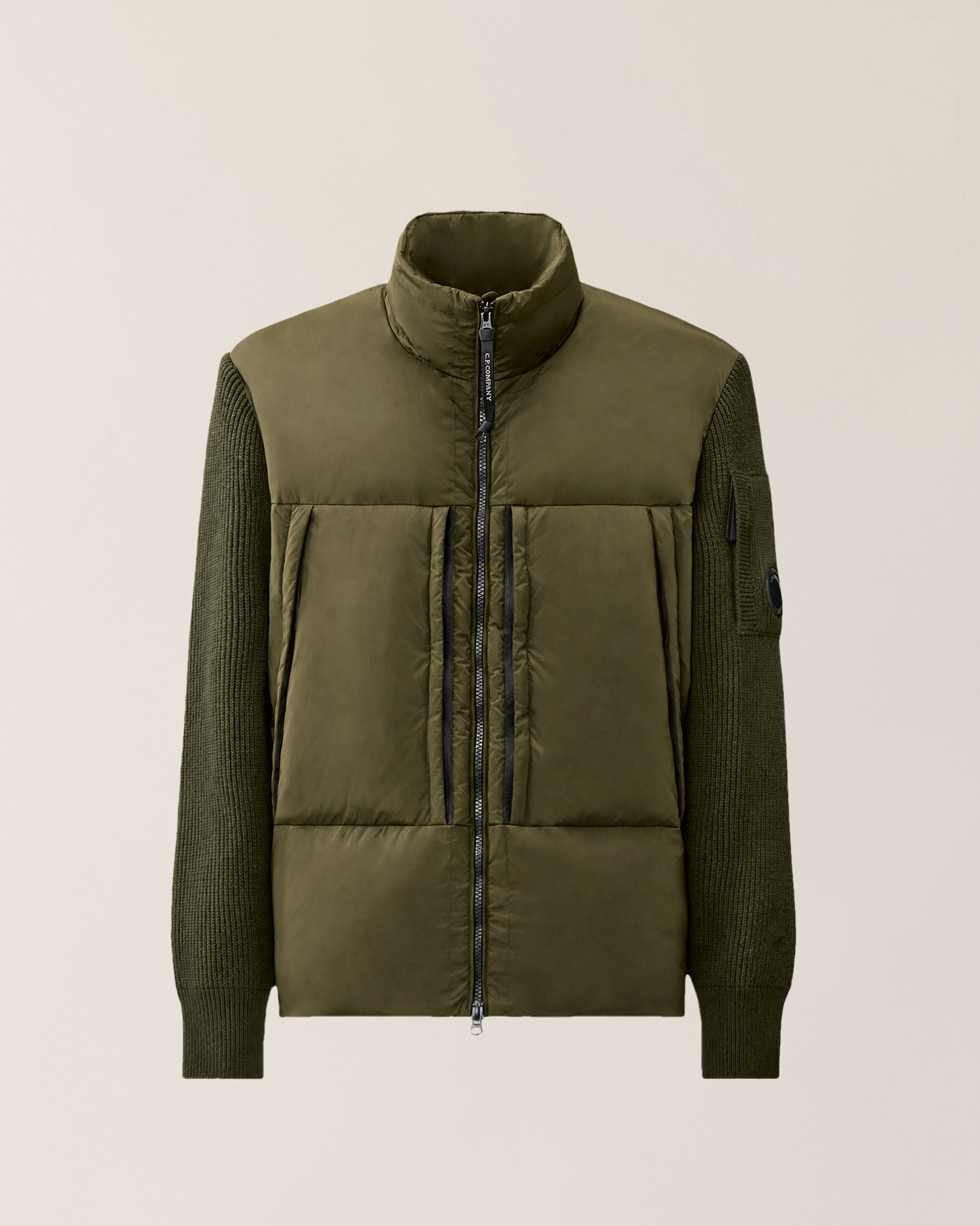 専用　「56-58 3/4 カーキ」 Green Extrafine Merino Wool Mixed Lens Zip Sweater | CPC JP Online