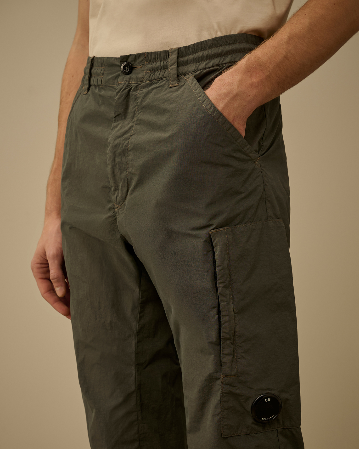 Grey Flatt Nylon Regular Cargo Pants | CPC USCA Online Store