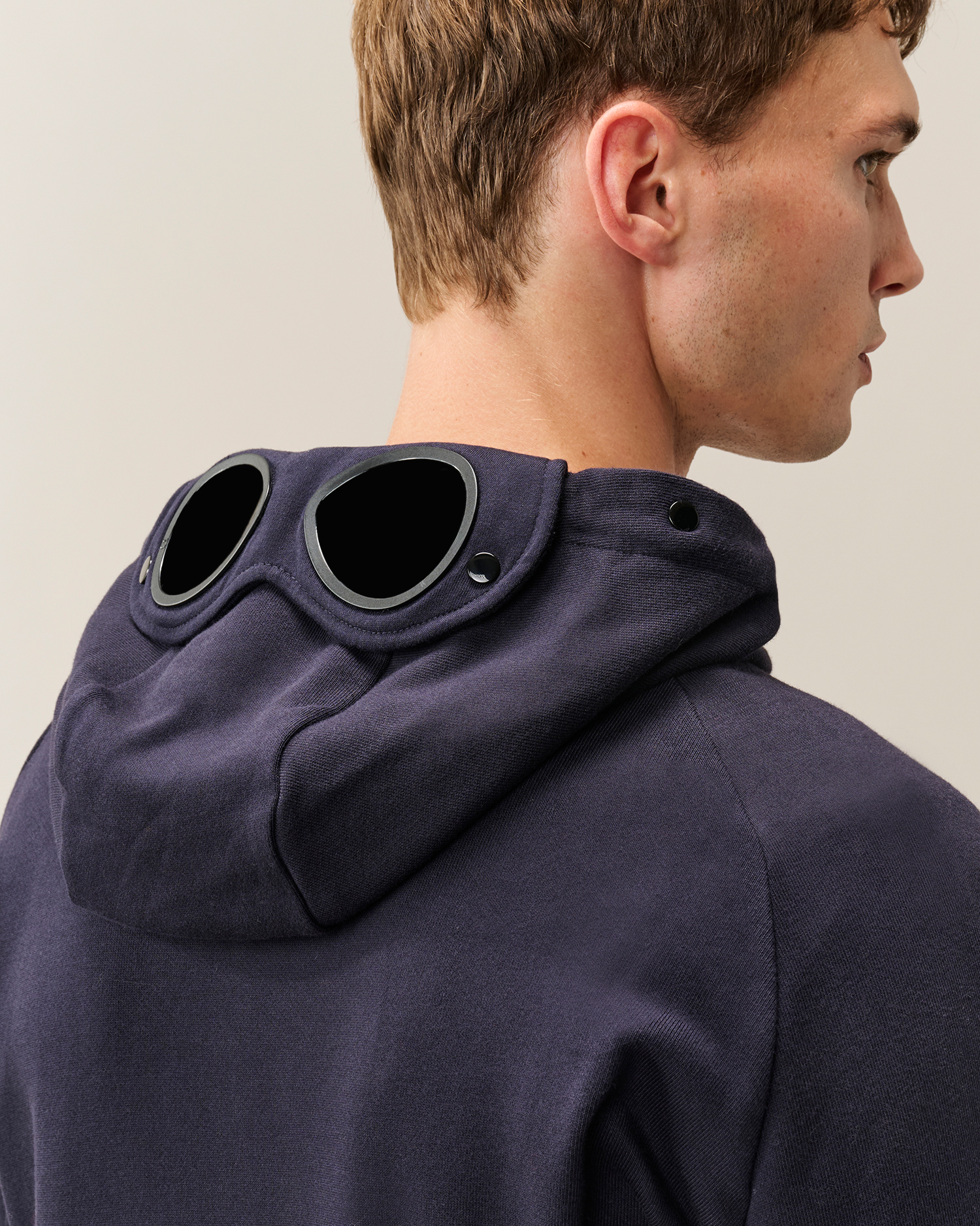 Blue Diagonal Raised Fleece Goggle Zip Sweatshirt | CPC FR Online
