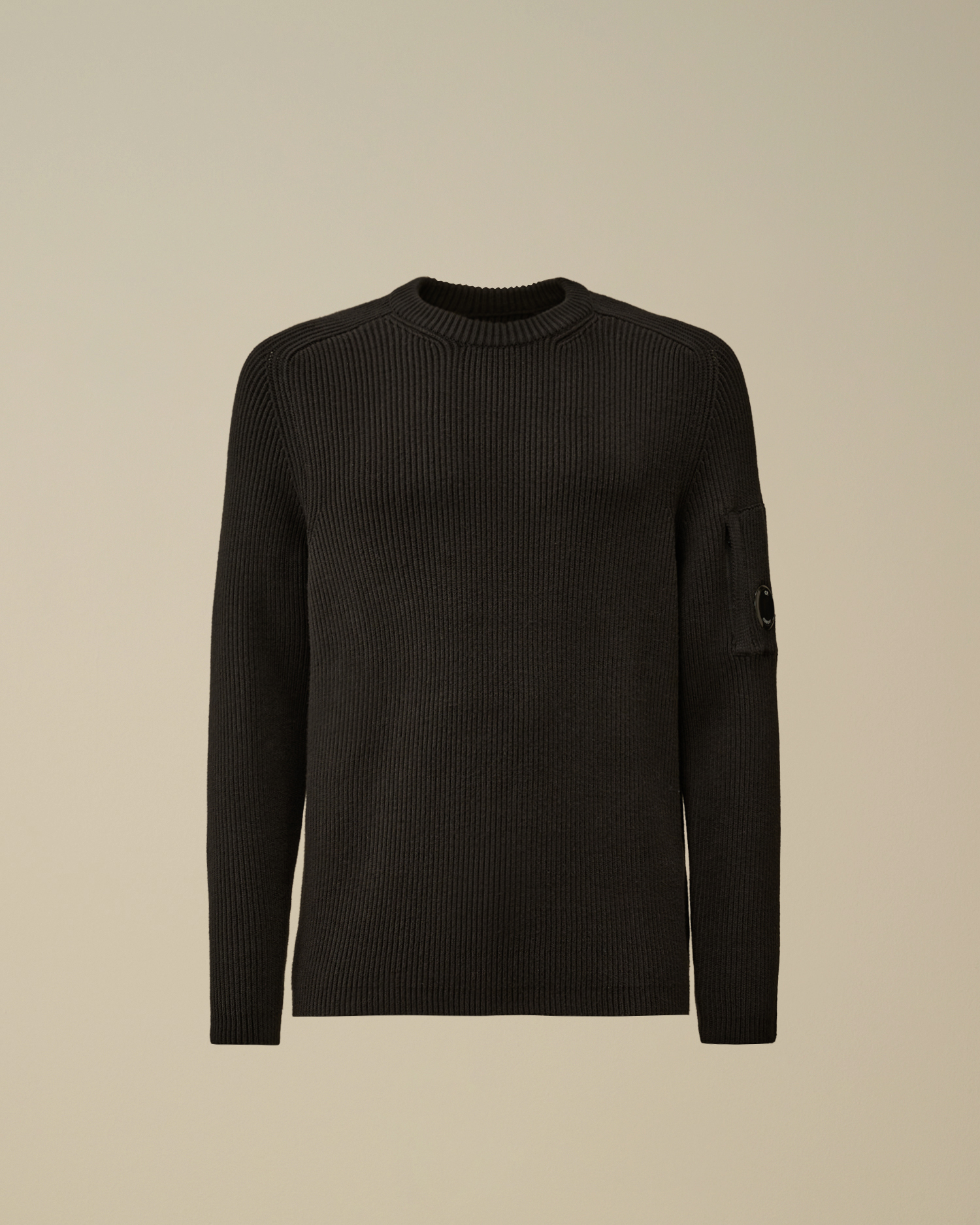 Black Full Rib Crewneck Lens Sweater | CPC JP Online Store