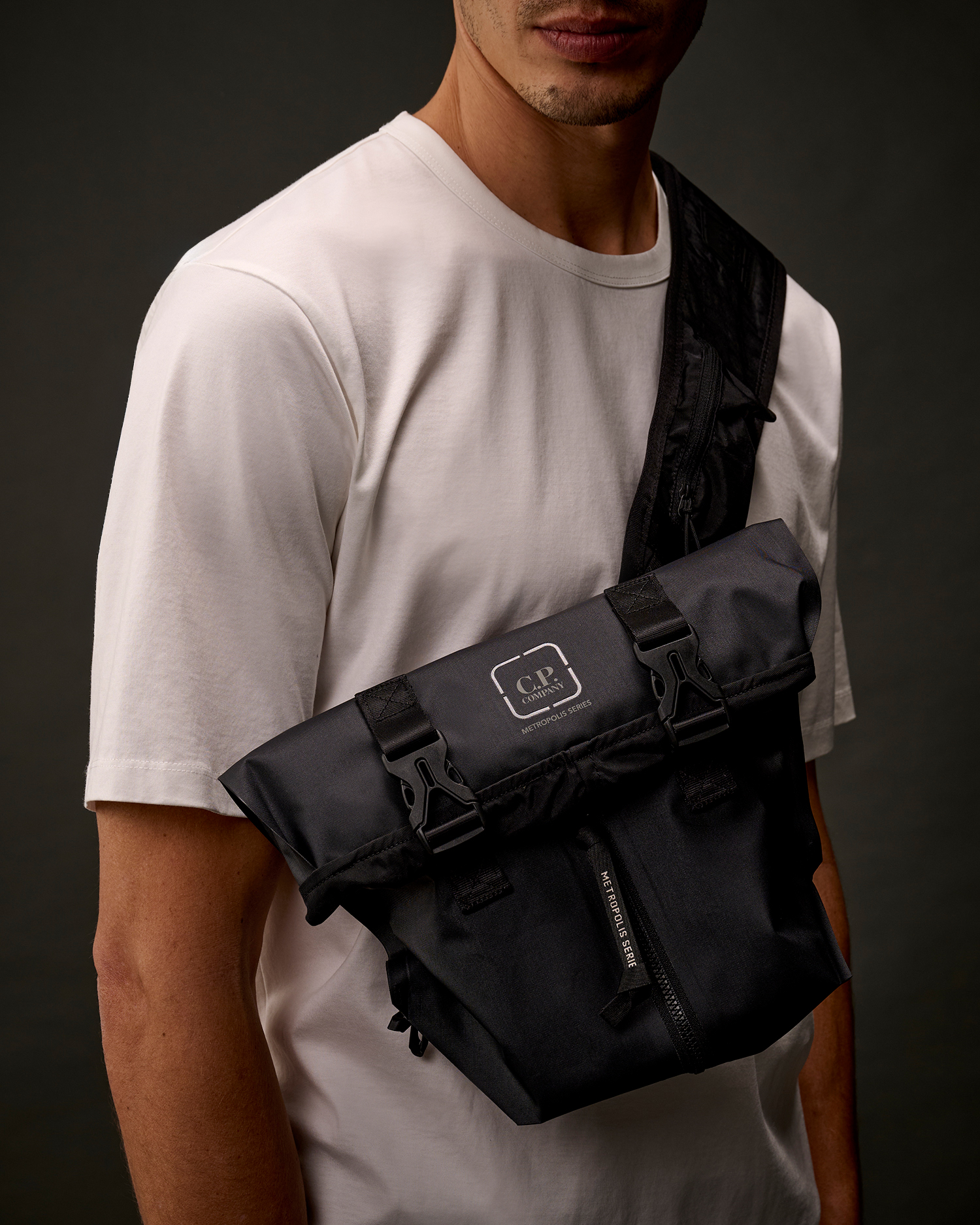 Black Metropolis Series Rubber Reps Mixed Transformable Backpack