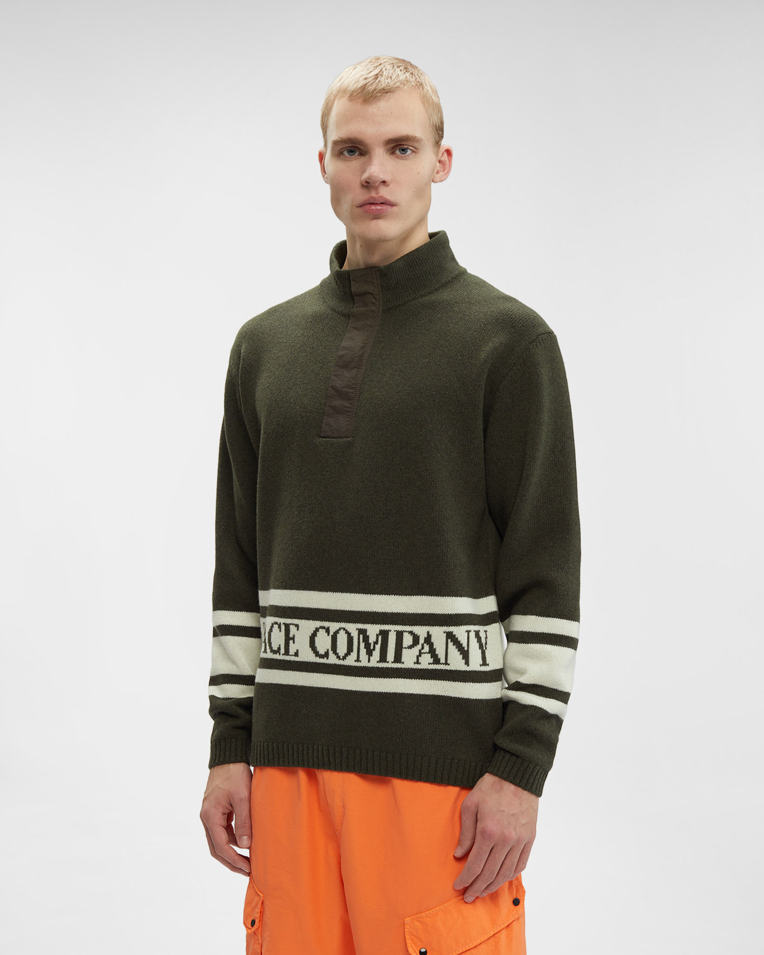 C.P. Palace Lambswool Mixed Funnel Neck Knit | C.P. Company Online ...