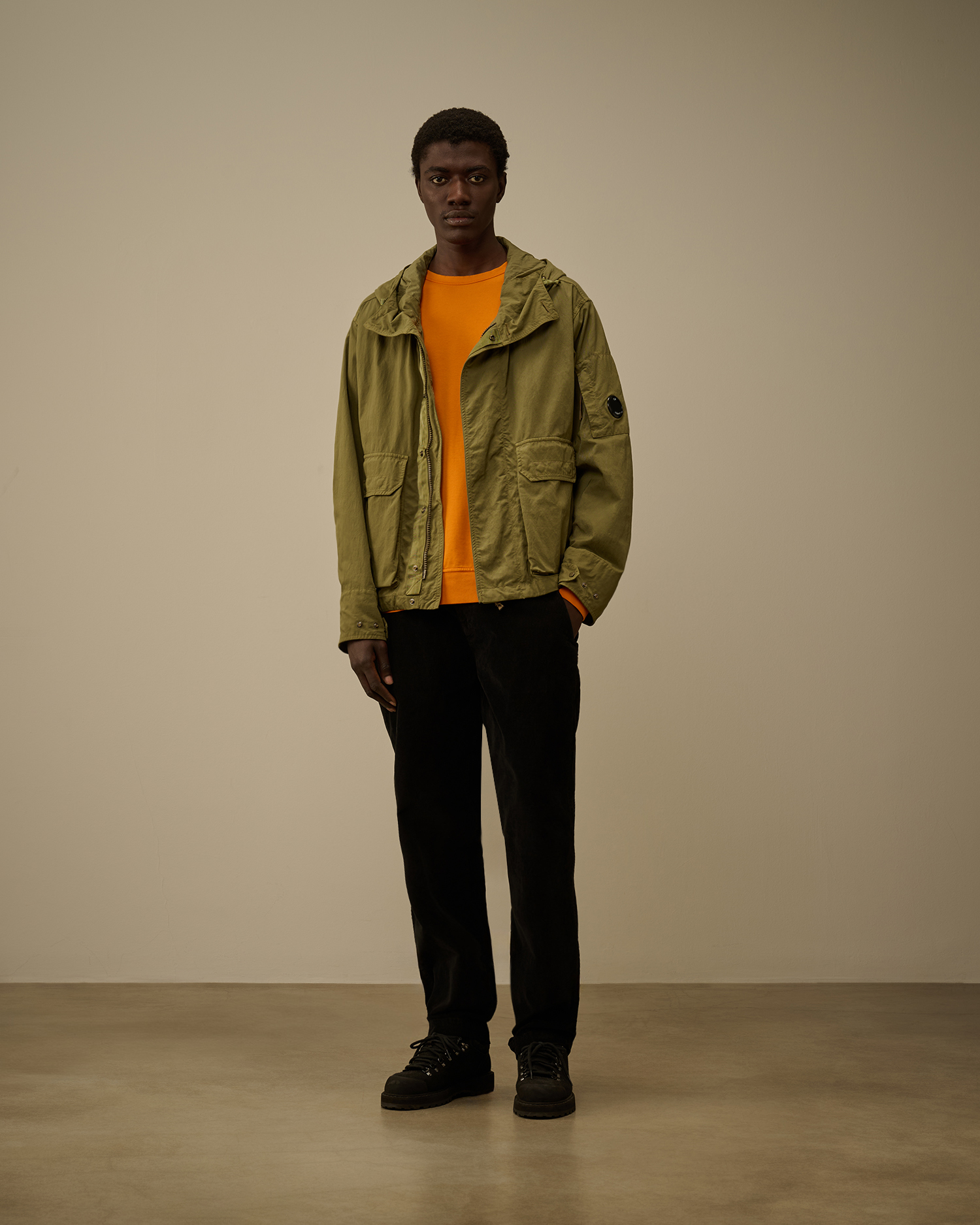 Green Twill Hooded Short Jacket | CPC SCA Online Store