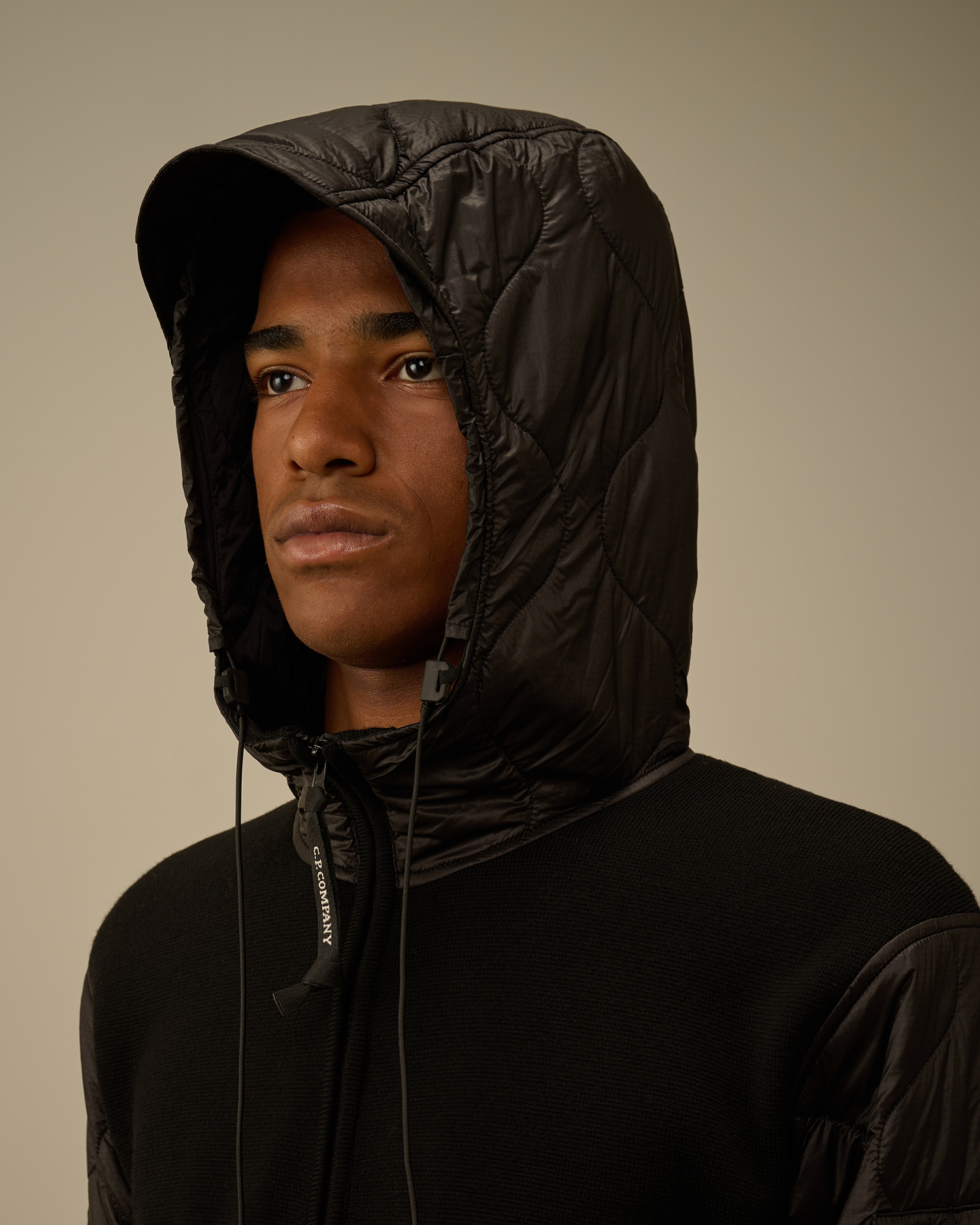 Extrafine Merino Wool Mixed Hooded Zip Sweater