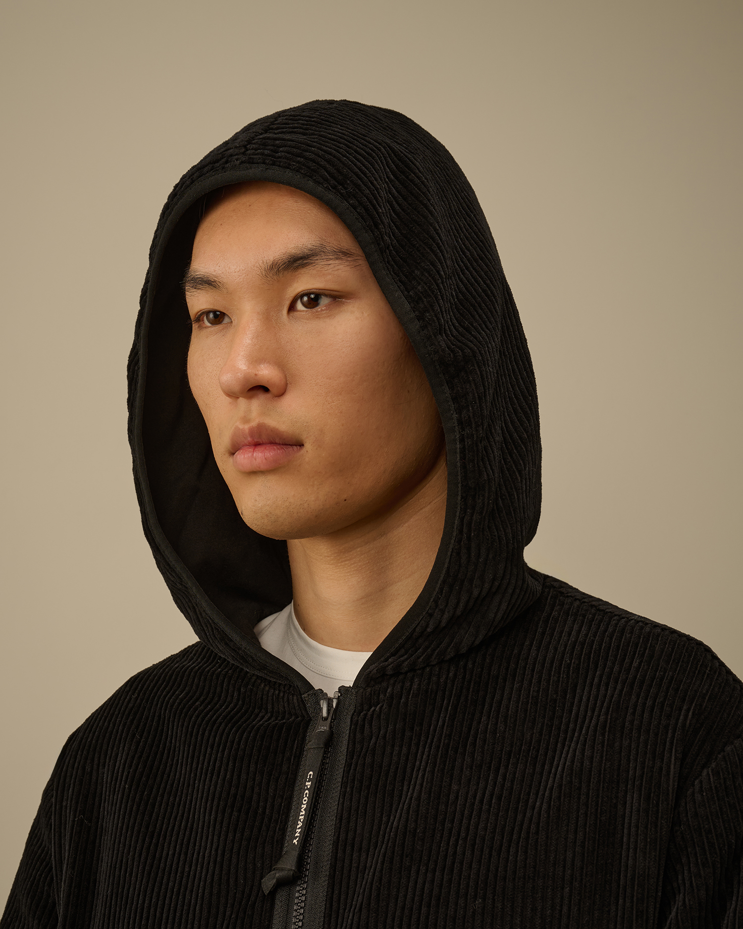 Black Corduroy 350 Full Zip Hooded Sweatshirt | CPC JP Online Store