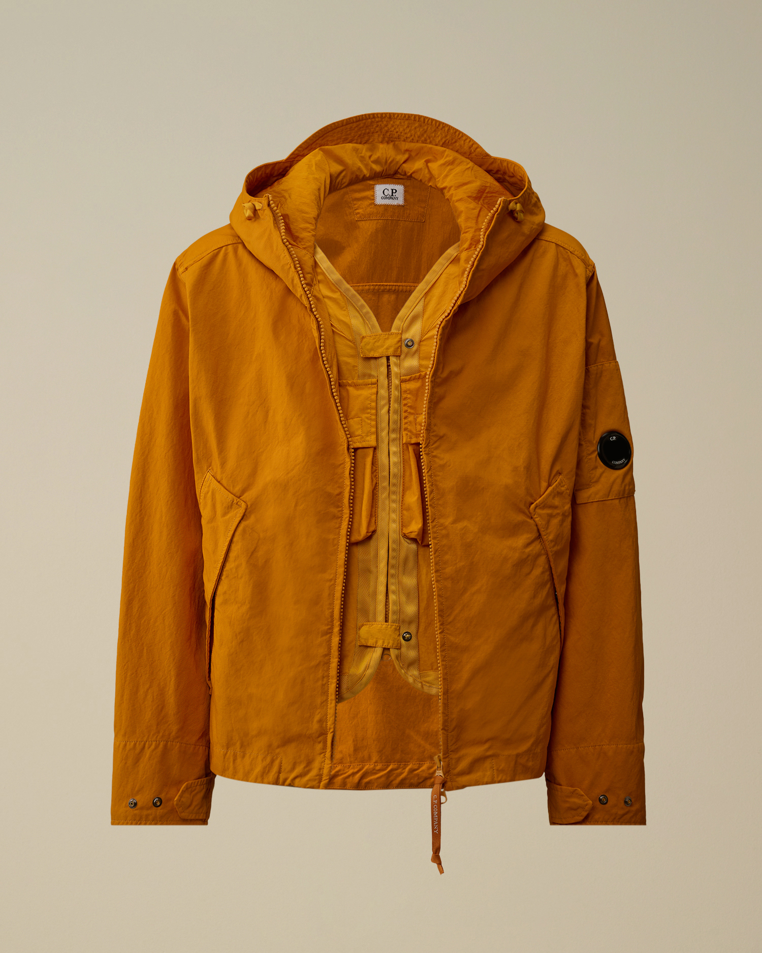 CP COMPANY オレンジ マウンテンパーカー Orange Twill Hooded Lens Jacket | CPC USCA Online Store