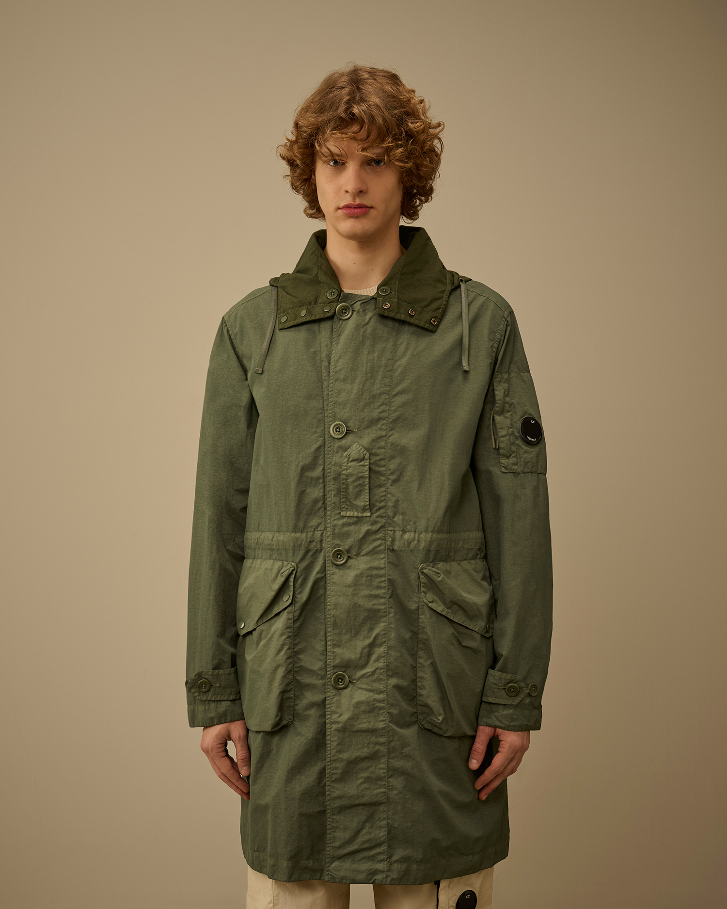 Green Flatt Nylon Mixed Goggle Parka | CPC USCA Online Store