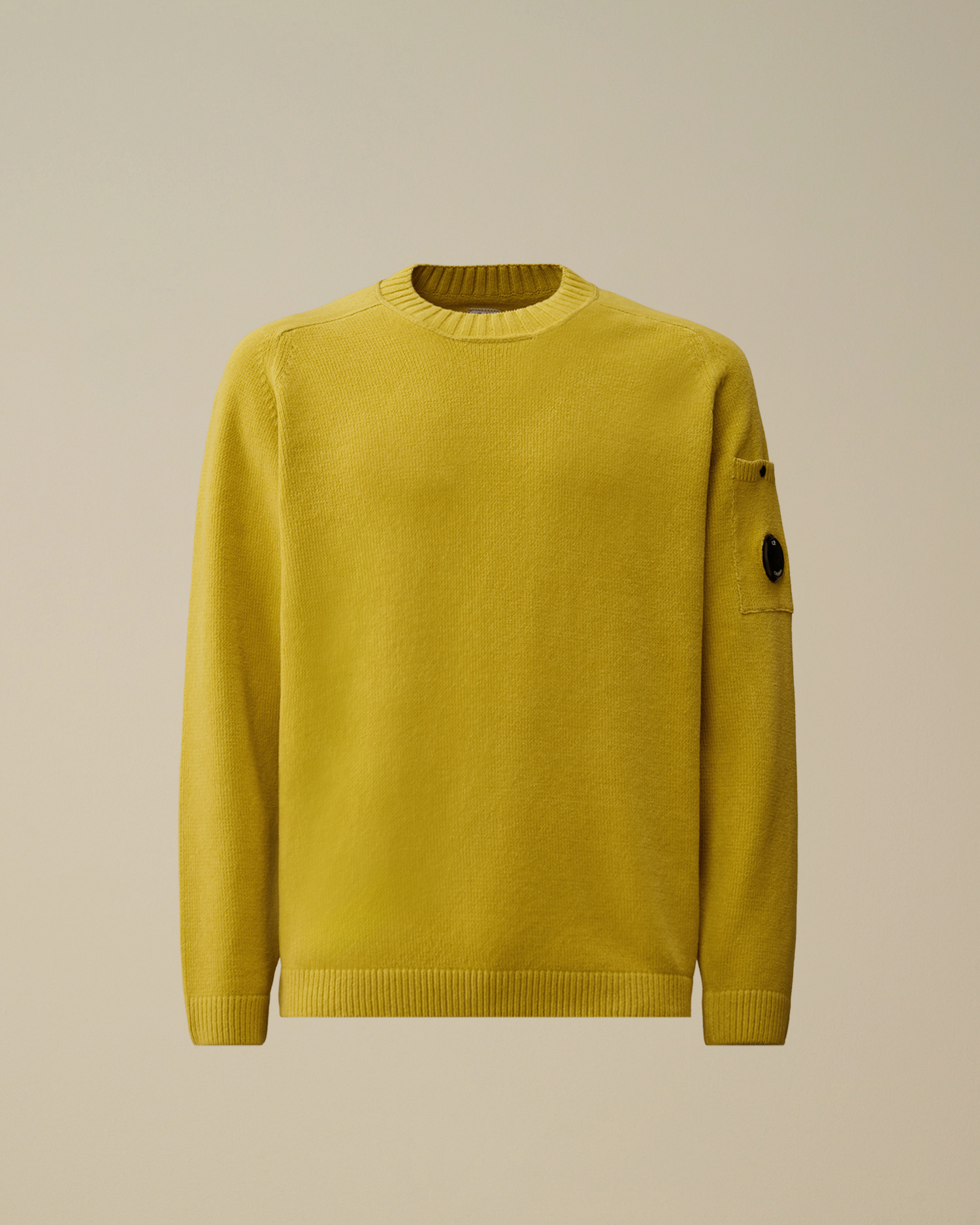 Yellow Cotton Chenille Crewneck Lens Sweater | CPC ROW Online Store