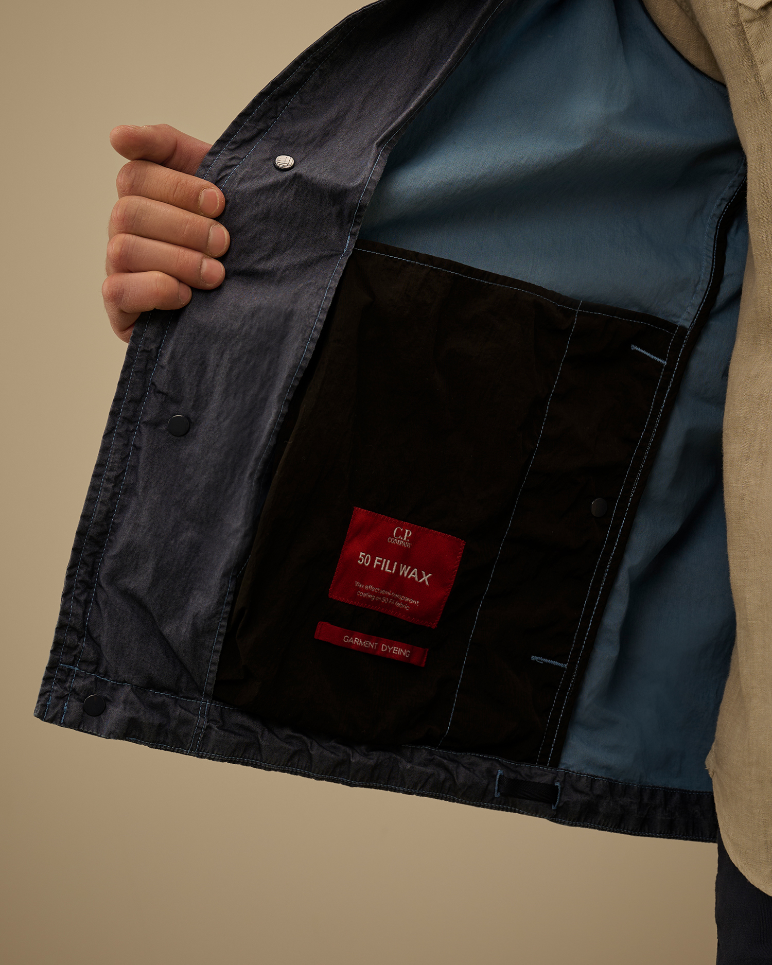 Blue 50 Fili Wax Zipped Lens Overshirt | CPC USCA Online Store