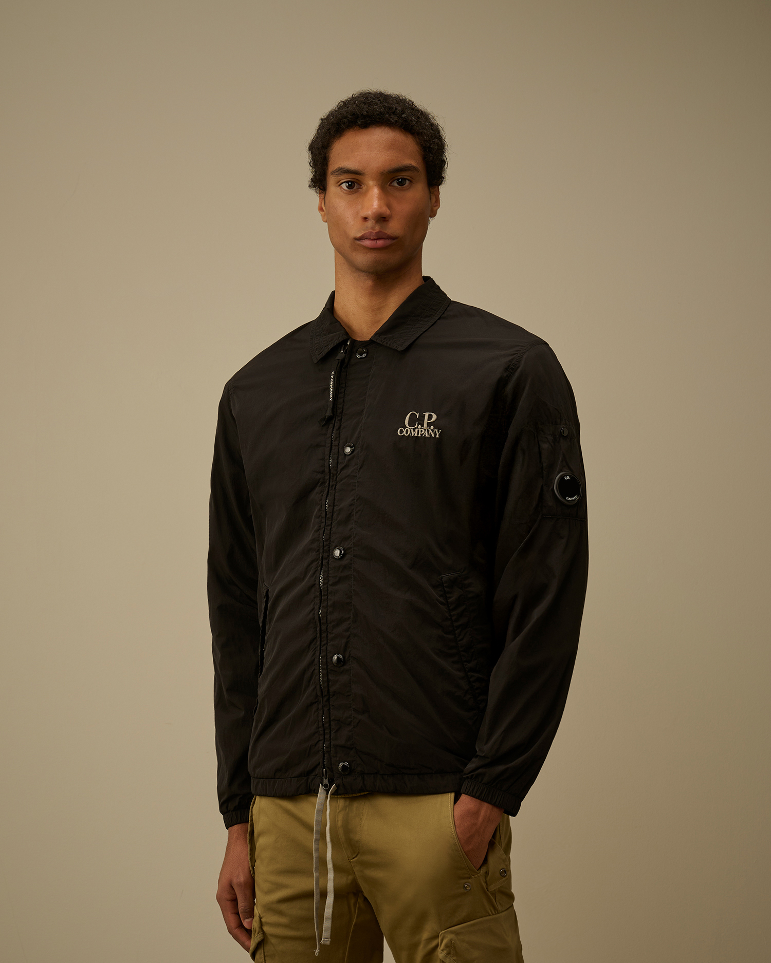 Black Chrome-R Graphic Zipped Overshirt | CPC UK Online Store