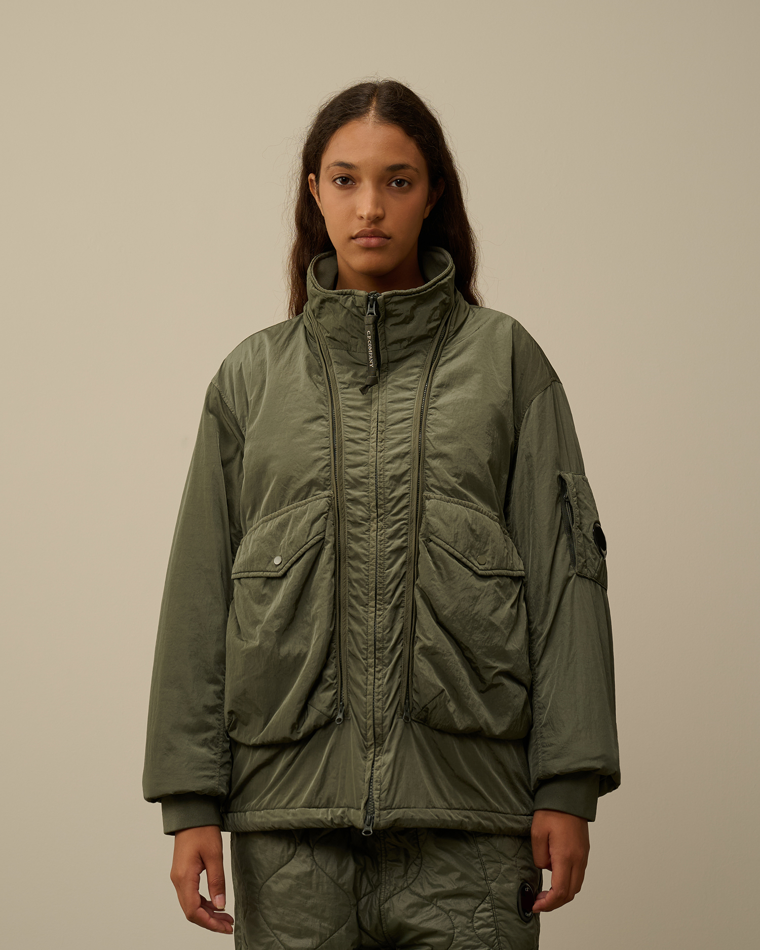 Chrome-R Body Zippers Padded Jacket | CPC ROW Online Store 