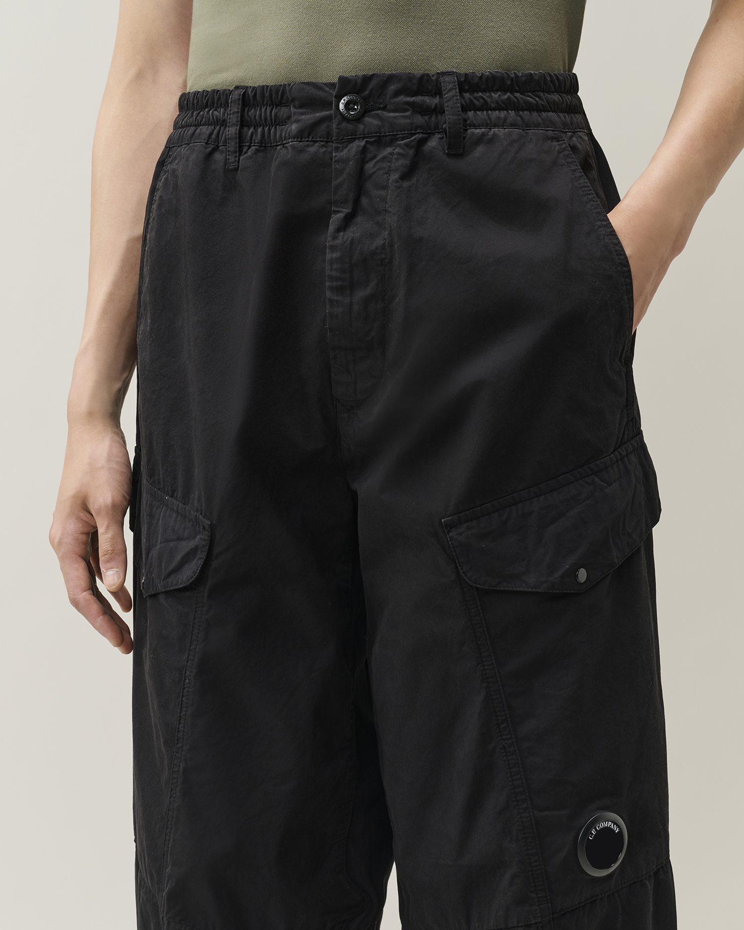 Black Micro-Reps Boxy Lens Cargo Pants | CPC JP Online Store