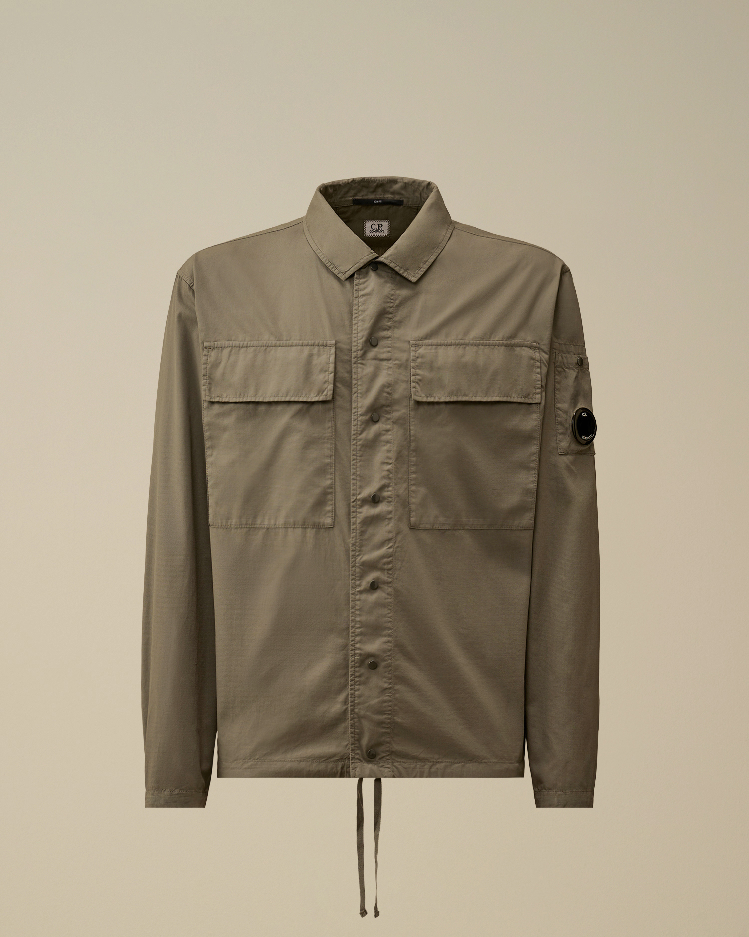 Grey Cotton Rip-Stop Boxy Button Lens Overshirt | CPC USCA Online