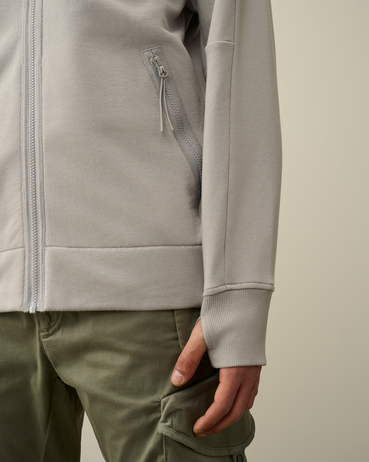 Diagonal Raised Fleece Goggle Zipped Hoodie CPC UK Online Store