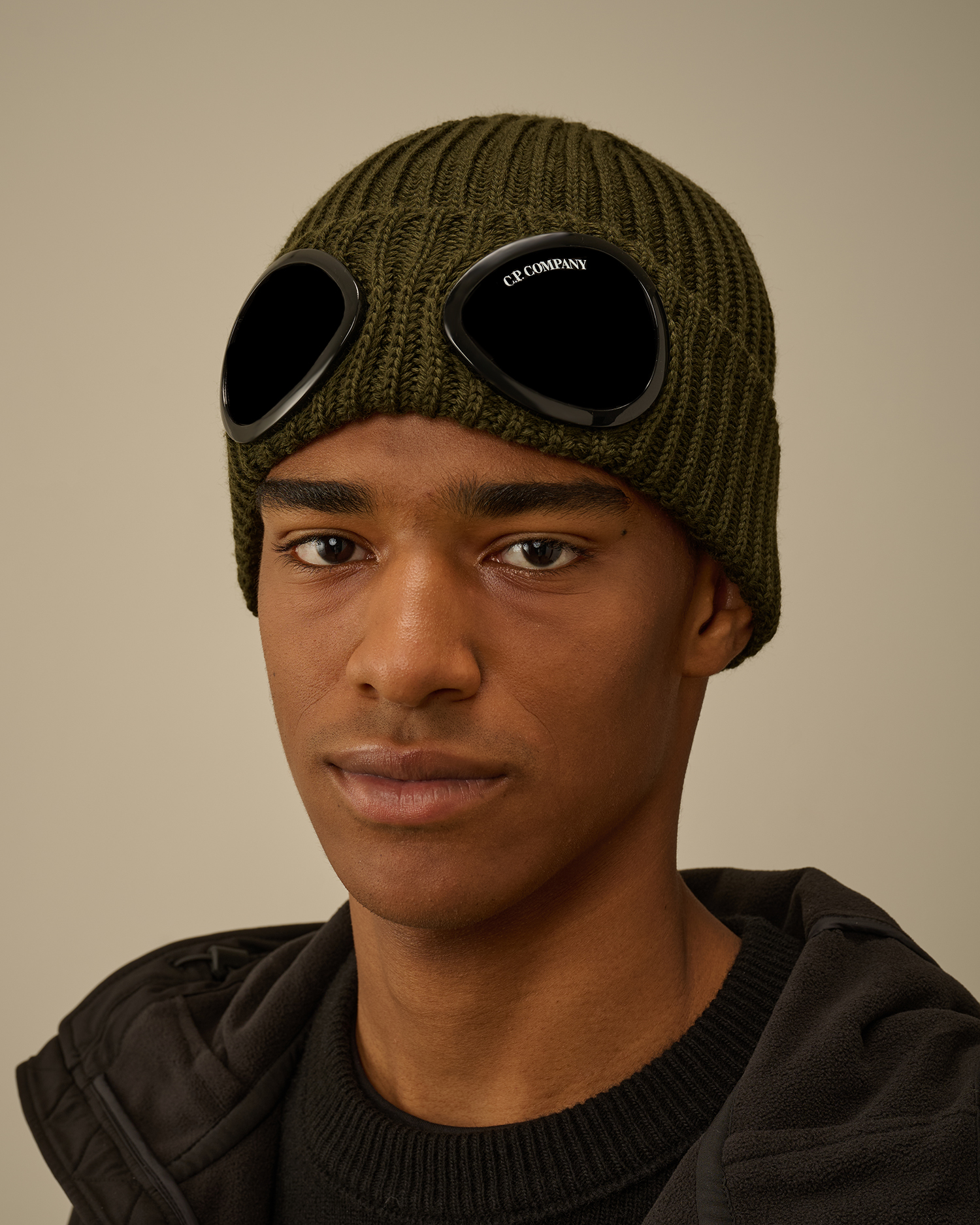 Green Extrafine Merino Wool Goggle Beanie | CPC USCA Online Store