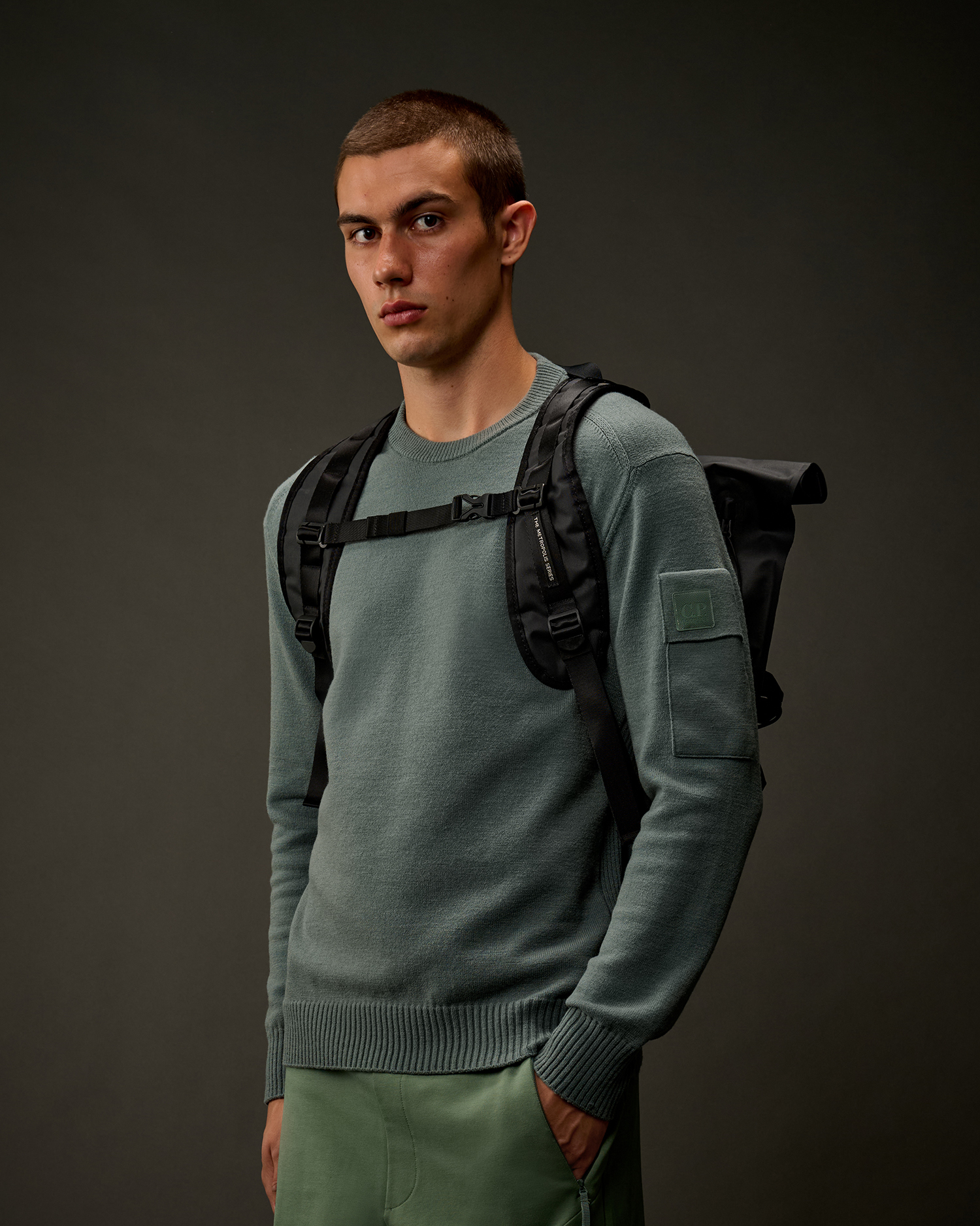 Black Metropolis Series Rubber Reps Mixed Backpack | CPC USCA