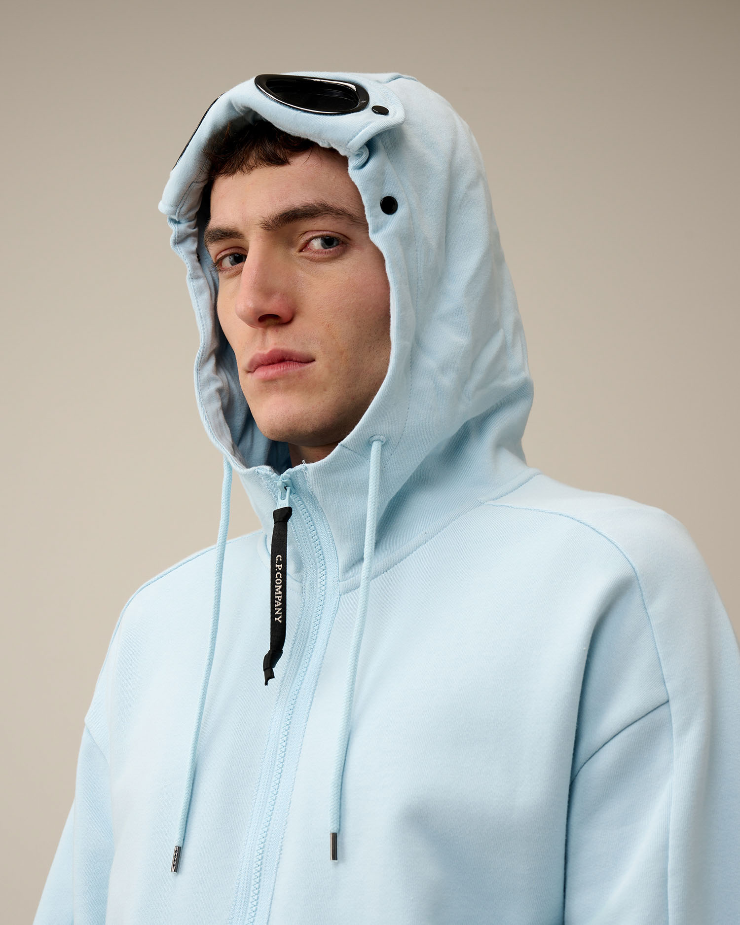Diagonal Raised Fleece Goggle Zipped Hoodie CPC FR Online Store