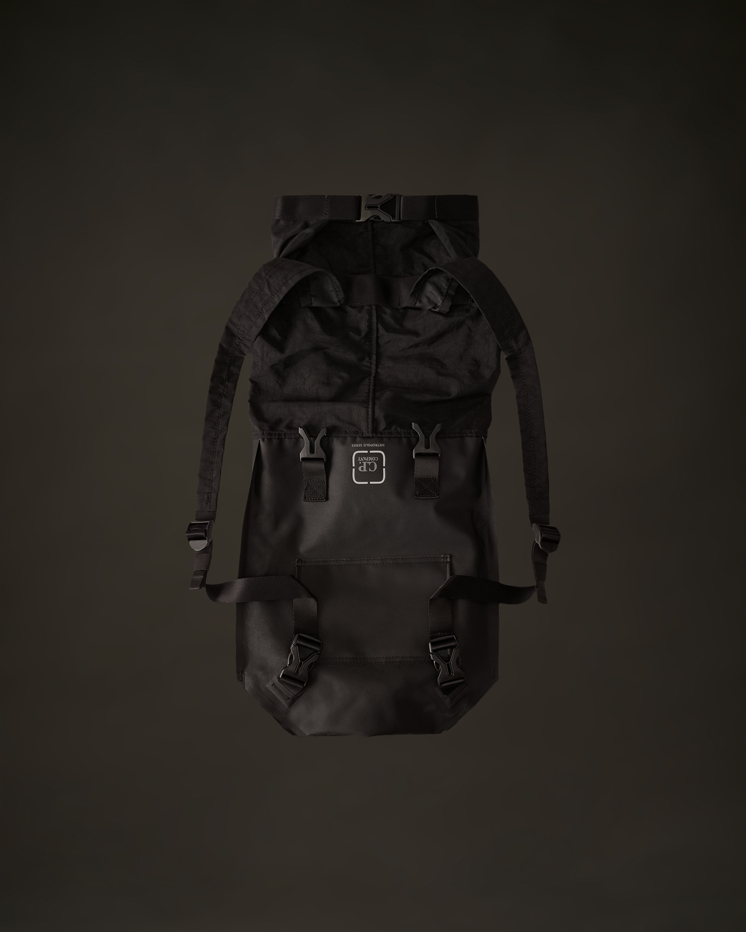 Black Metropolis Series Rubber Reps Mixed Transformable Backpack