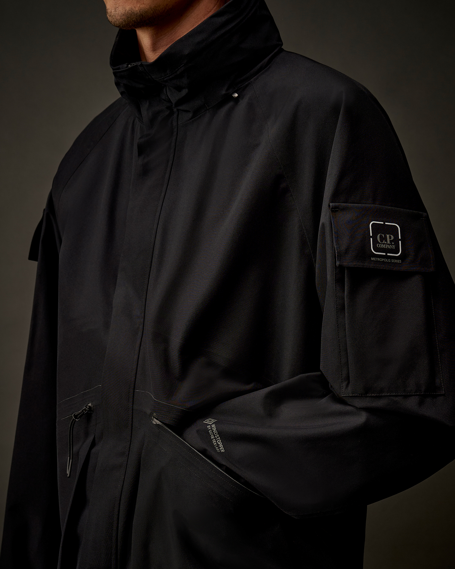Black Metropolis Series Windstopper® by GORE-TEX LABS Hooded