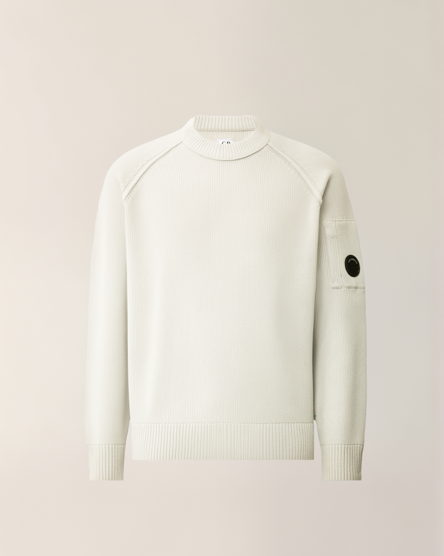 White Chenille Cotton Lens Crewneck Sweater | CPC FR Online Store