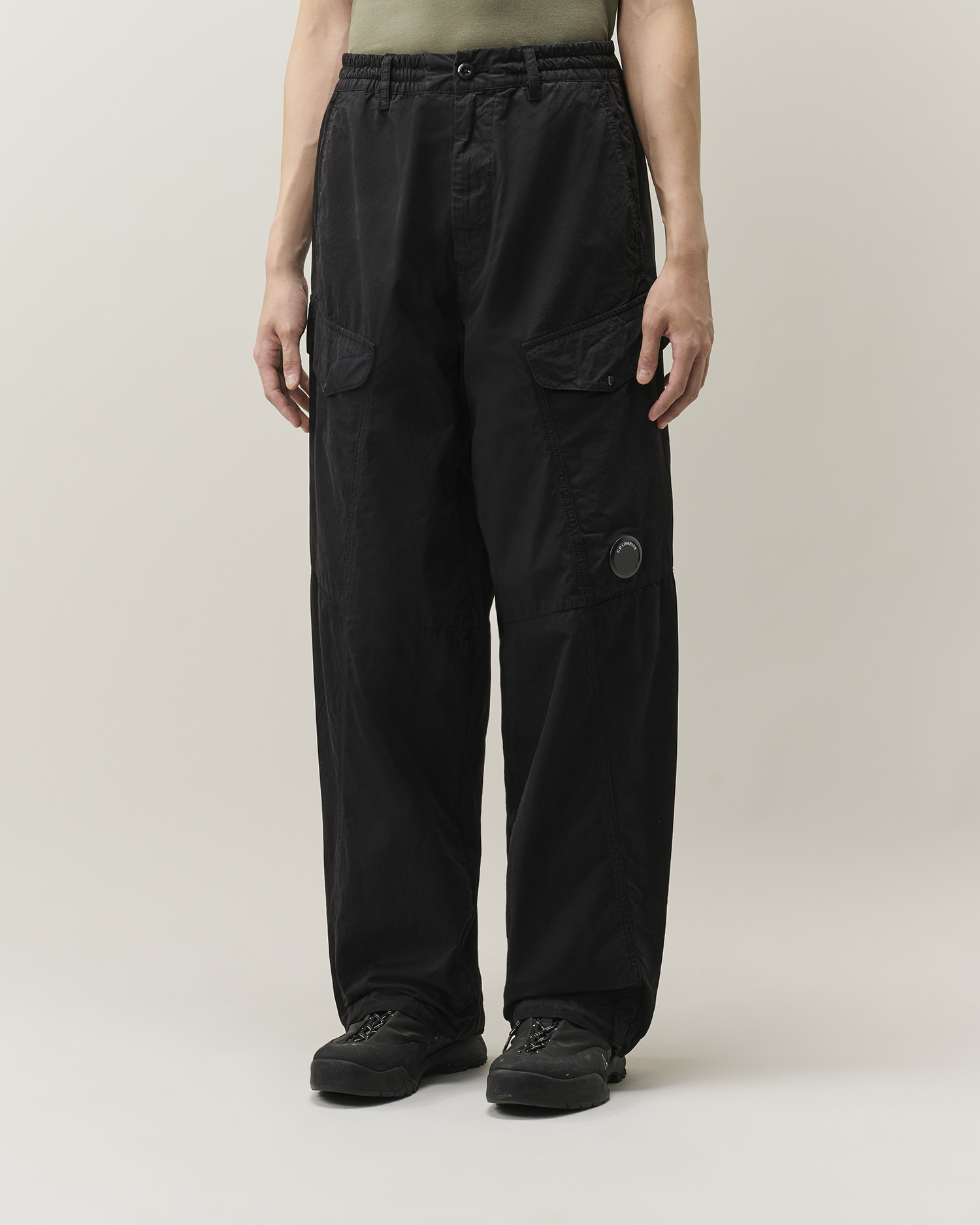 Black Micro-Reps Boxy Lens Cargo Pants | CPC JP Online Store