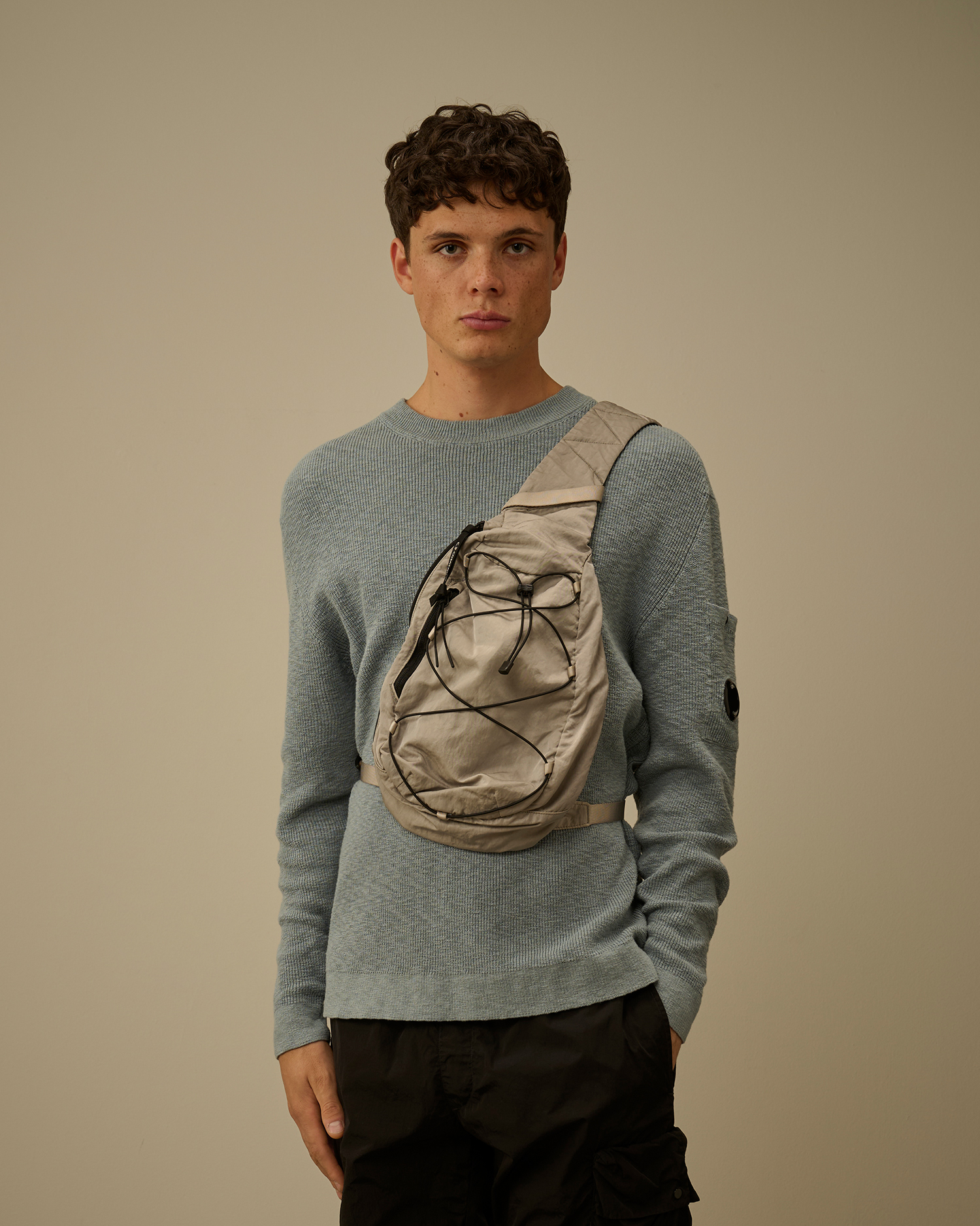Grey Nylon B Crossbody Backpack | CPC ROW Online Store