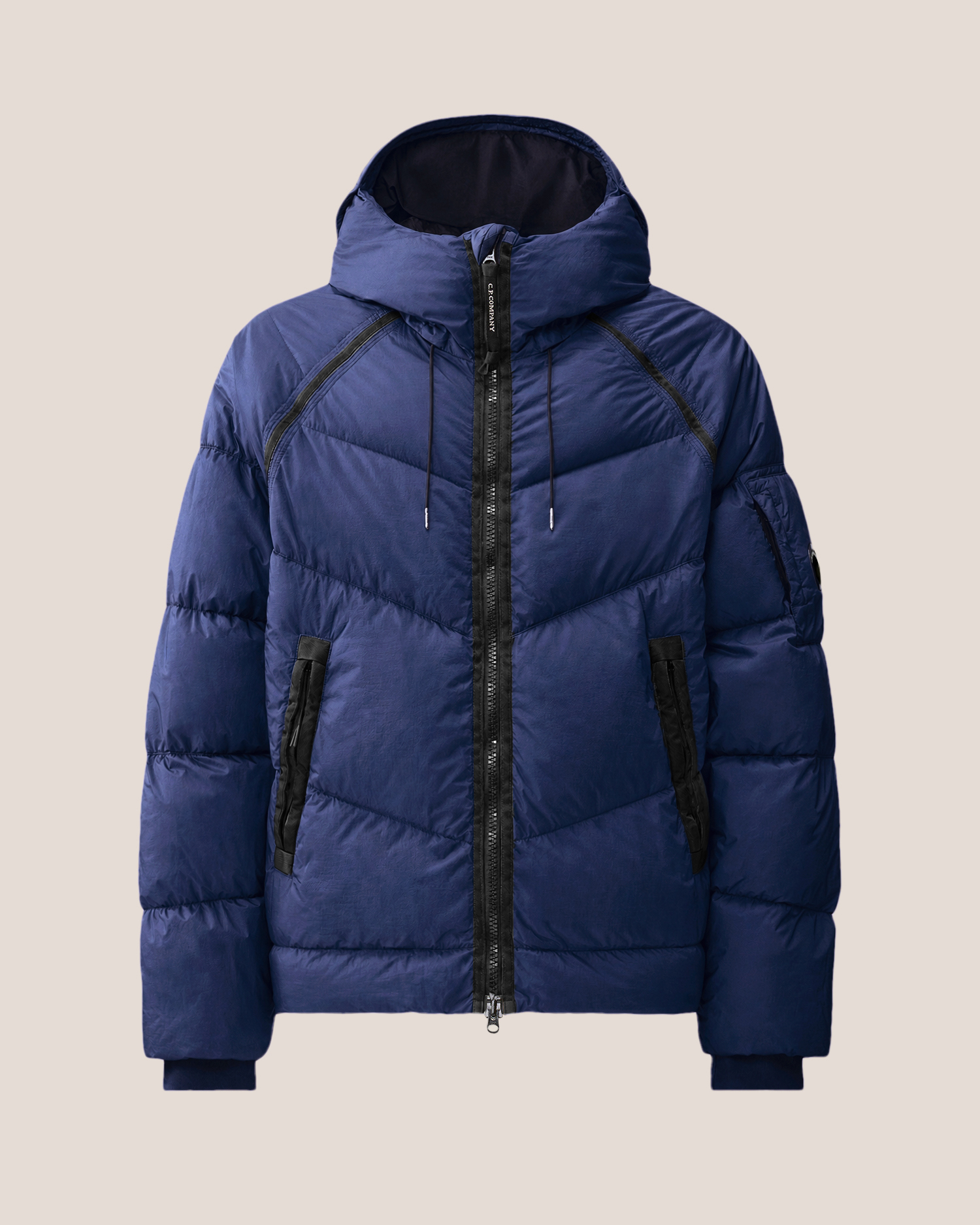 Blue Down Shield Lens Hooded Puffer | CPC JP Online Store