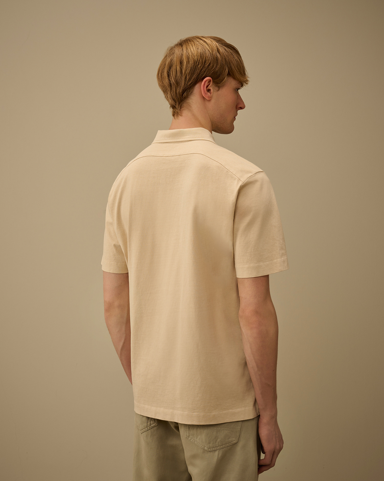 White 1020 Jersey Short Sleeve Half Zip Polo | CPC USCA Online Store