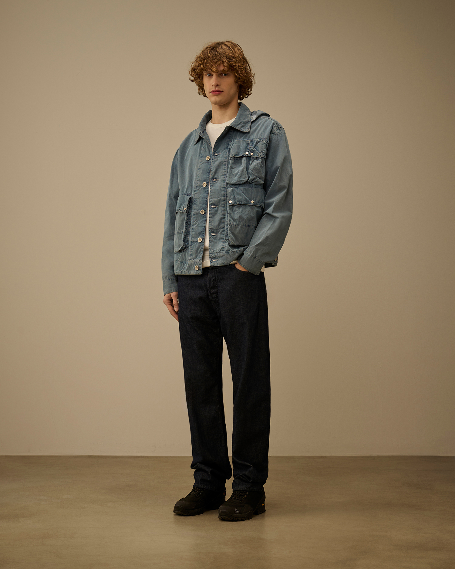 50 Fili Indigo Bleached Goggle Jacket