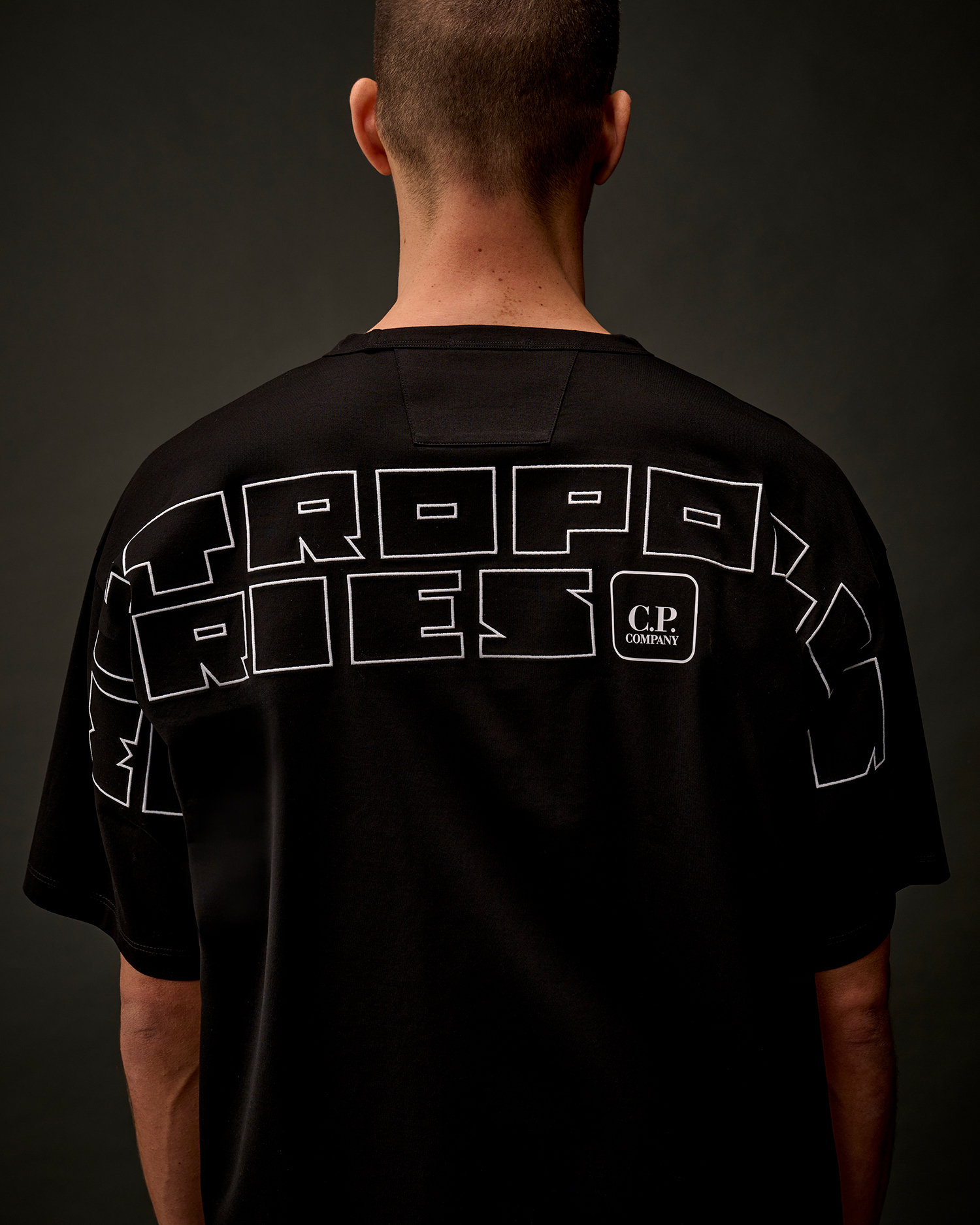 Black Metropolis Series Mercerized Jersey Short Sleeve Back