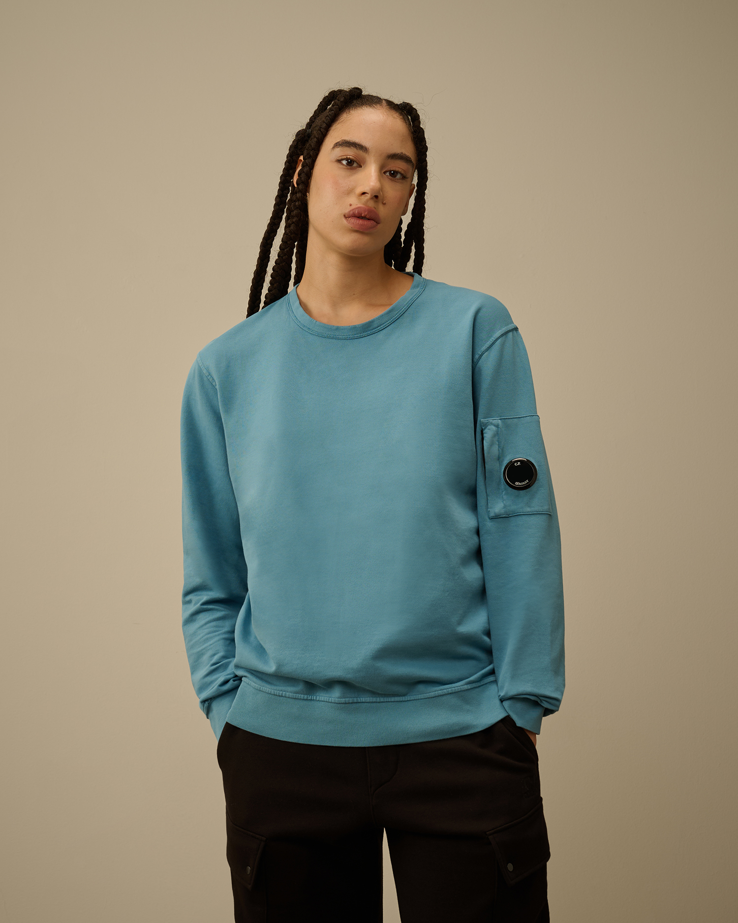 Light-blue Light Fleece Crewneck Lens Sweatshirt | CPC UK Online Store