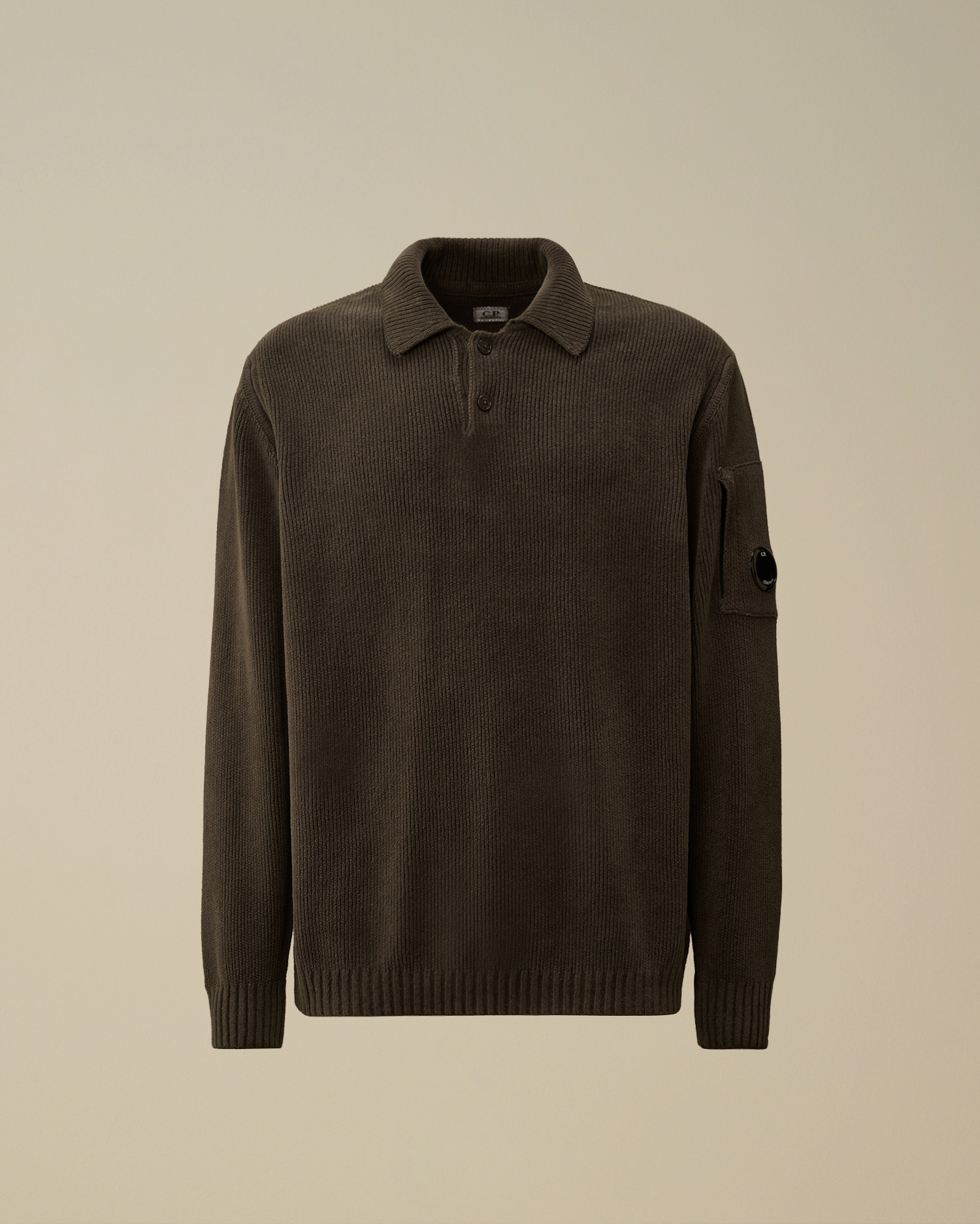 Grey Cotton Chenille Polo Sweater | CPC JP Online Store