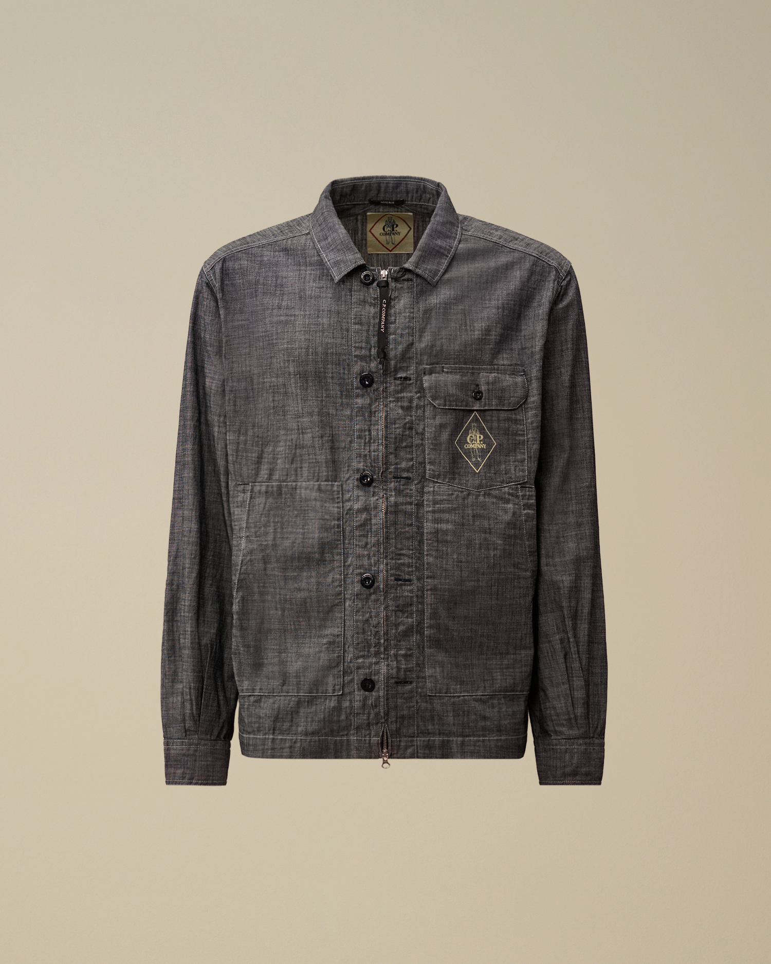Blue Chambray Long Sleeve Zip Shirt | CPC ROW Online Store