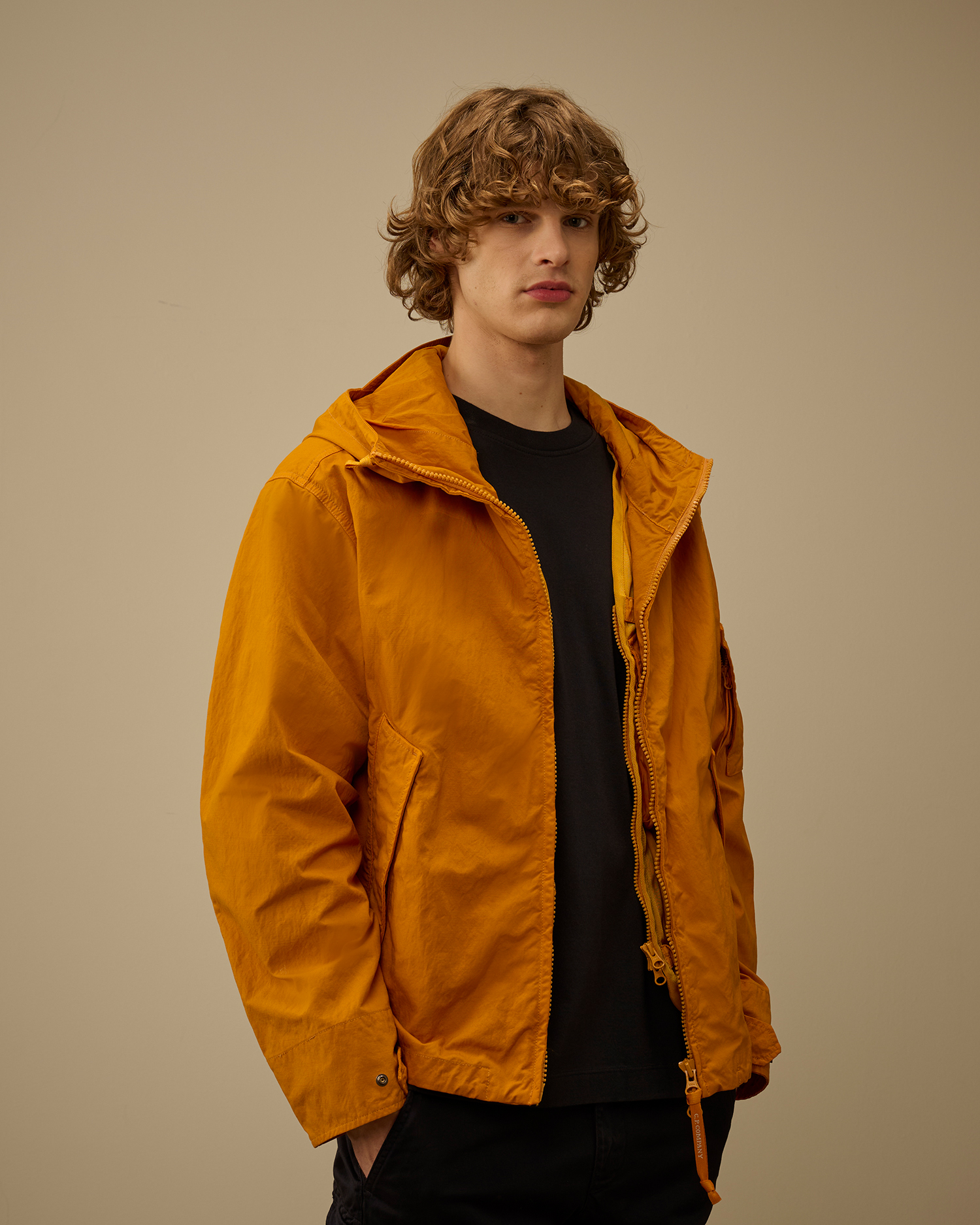 ORANGE Twill Hooded Lens Jacket - C.P. Company