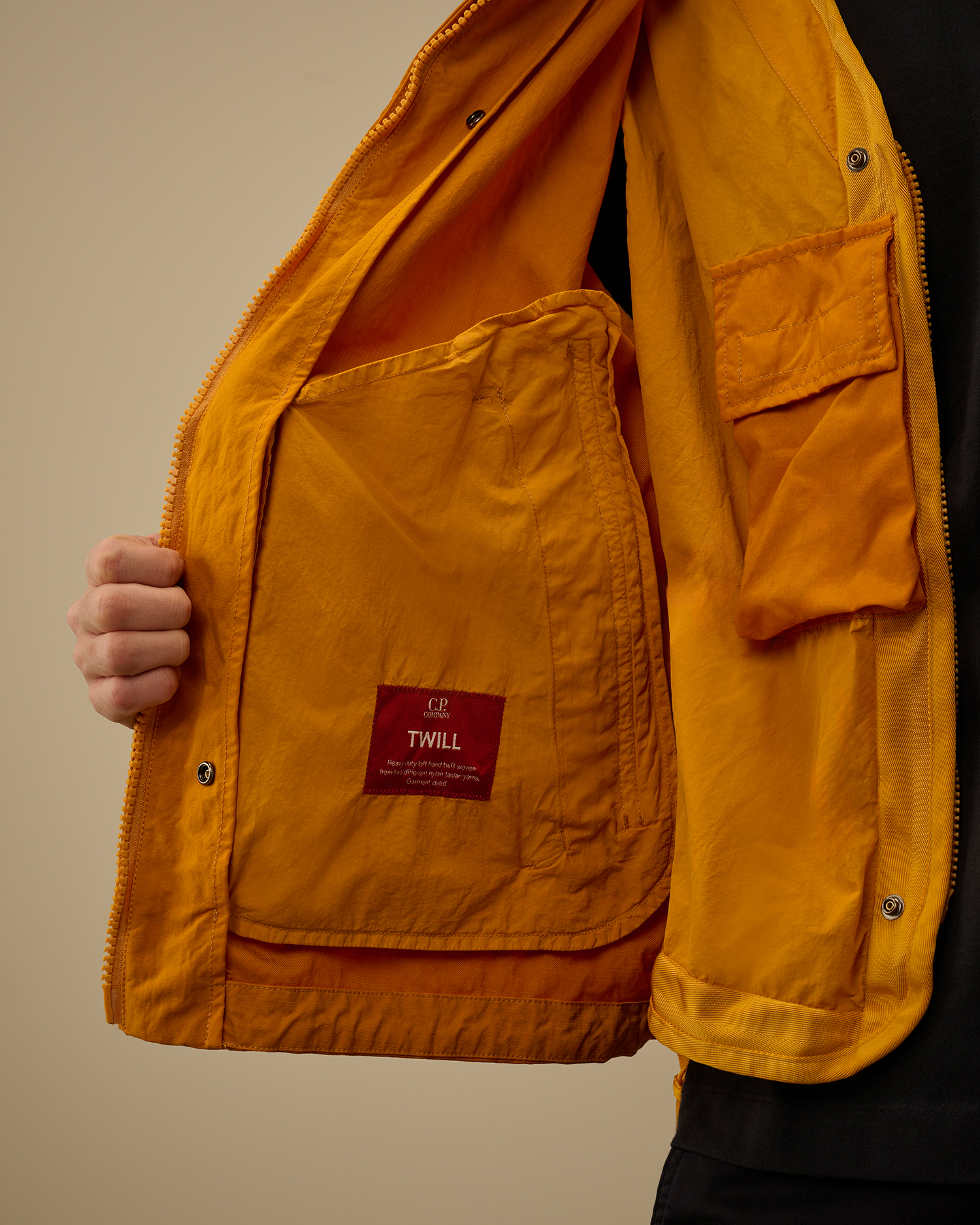 ORANGE Twill Hooded Lens Jacket - C.P. Company