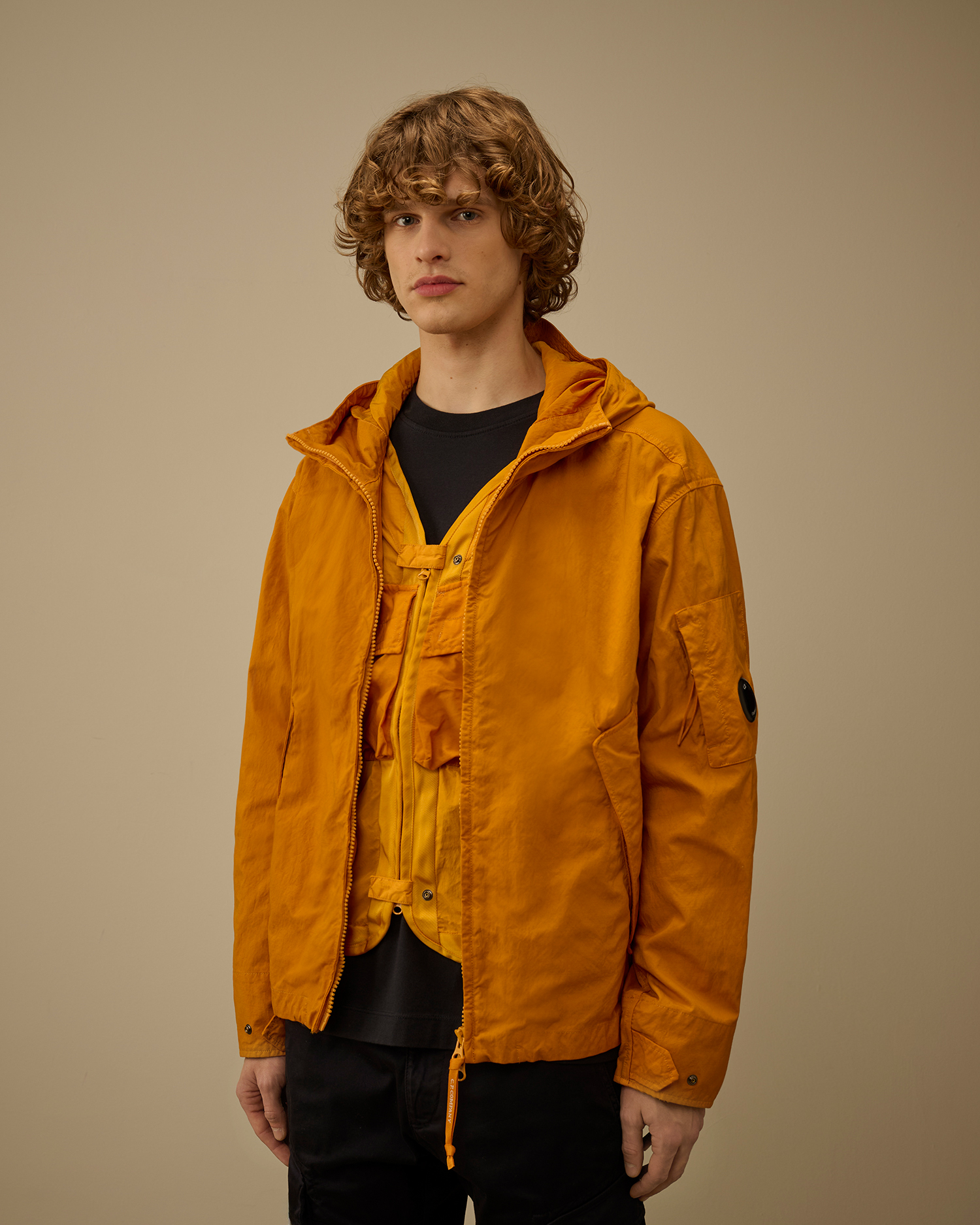 ORANGE Twill Hooded Lens Jacket - C.P. Company
