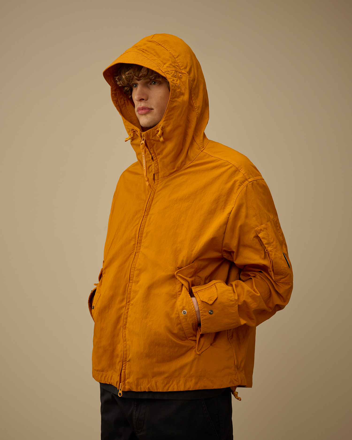 ORANGE Twill Hooded Lens Jacket - C.P. Company