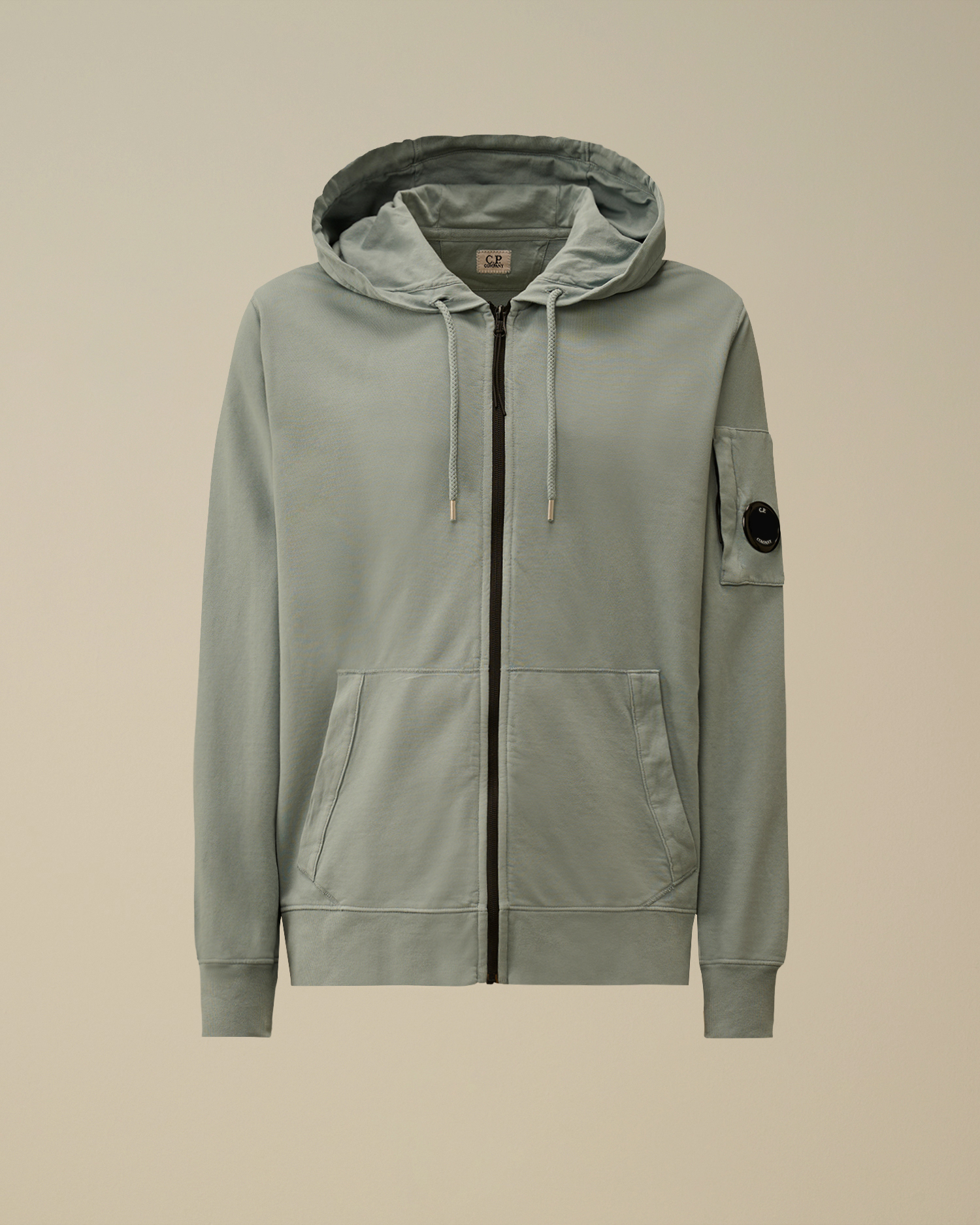Light-blue Light Fleece Zip Hooded Lens Sweatshirt | CPC USCA