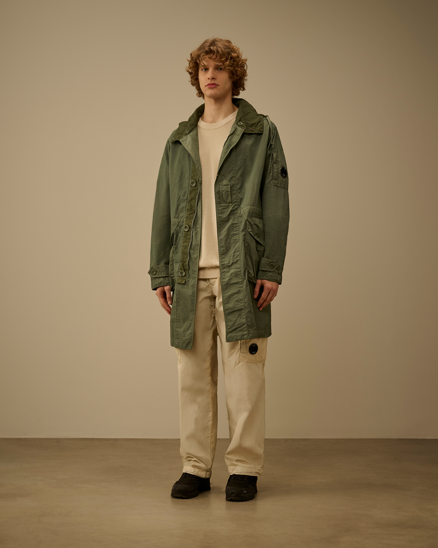 Green Flatt Nylon Mixed Goggle Parka | CPC USCA Online Store