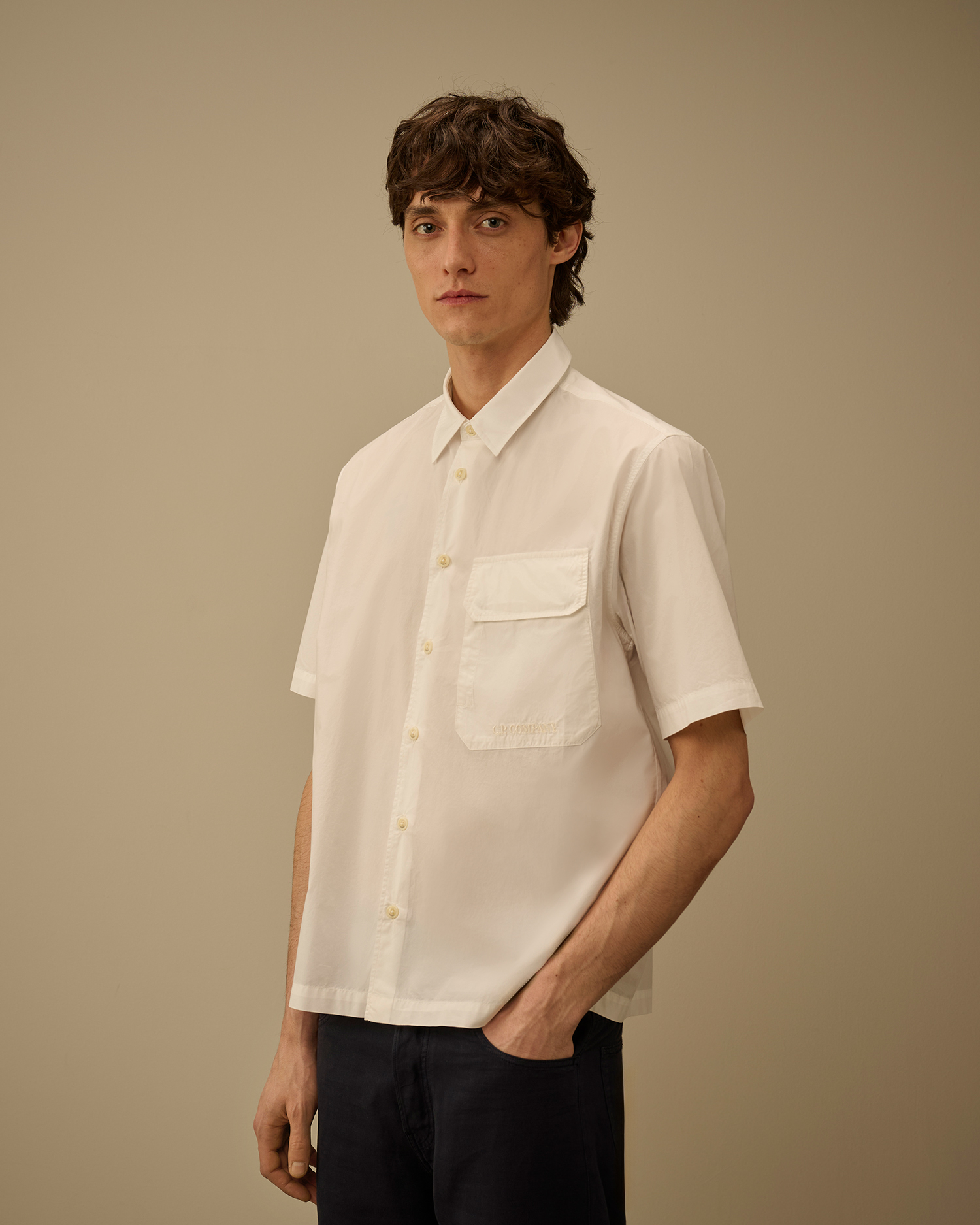 White Popeline Short Sleeve Shirt | CPC USCA Online Store