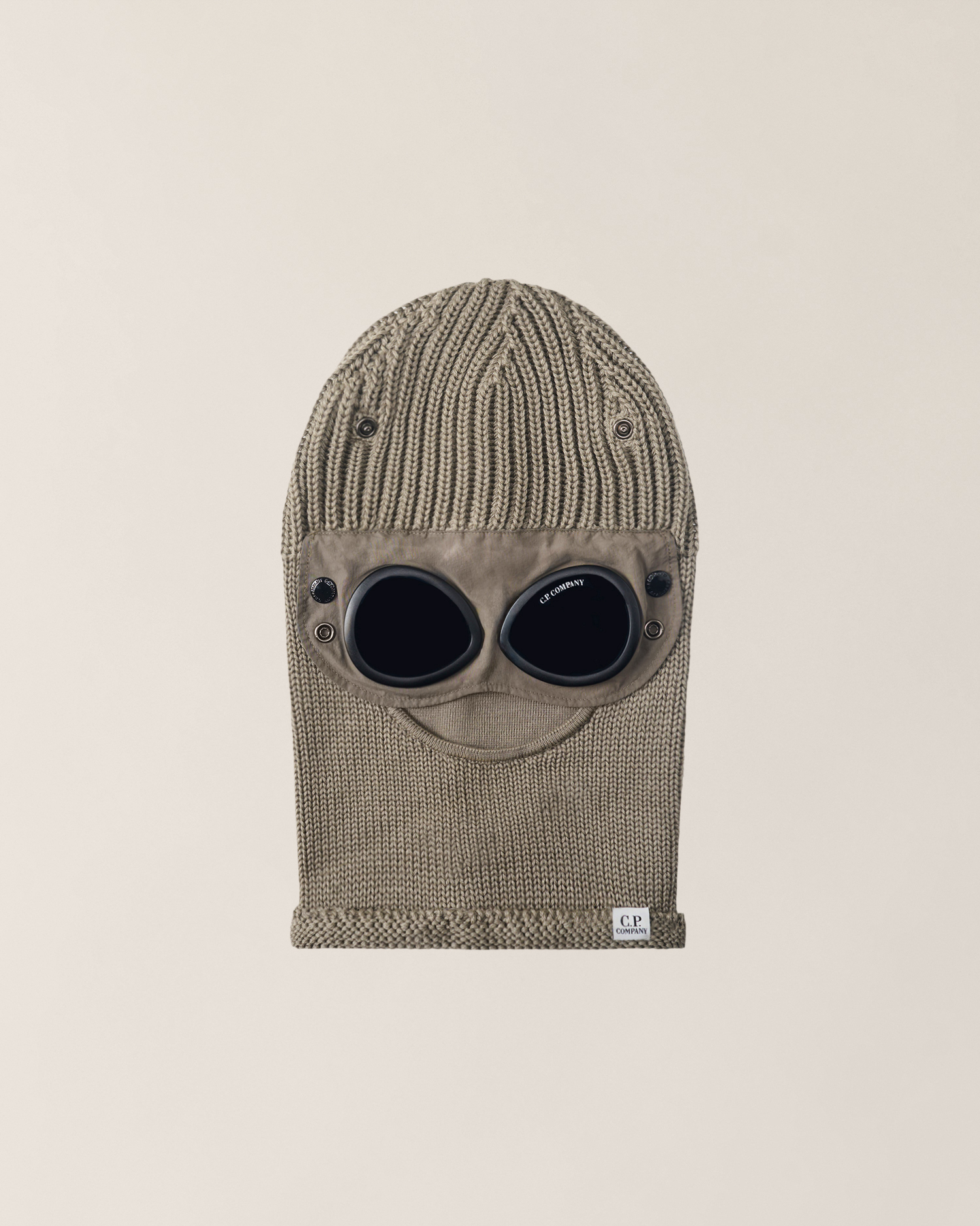 c.p.campanyバラクラバ Beige Extrafine Merino Wool Goggle Balaclava | CPC JP Online Store