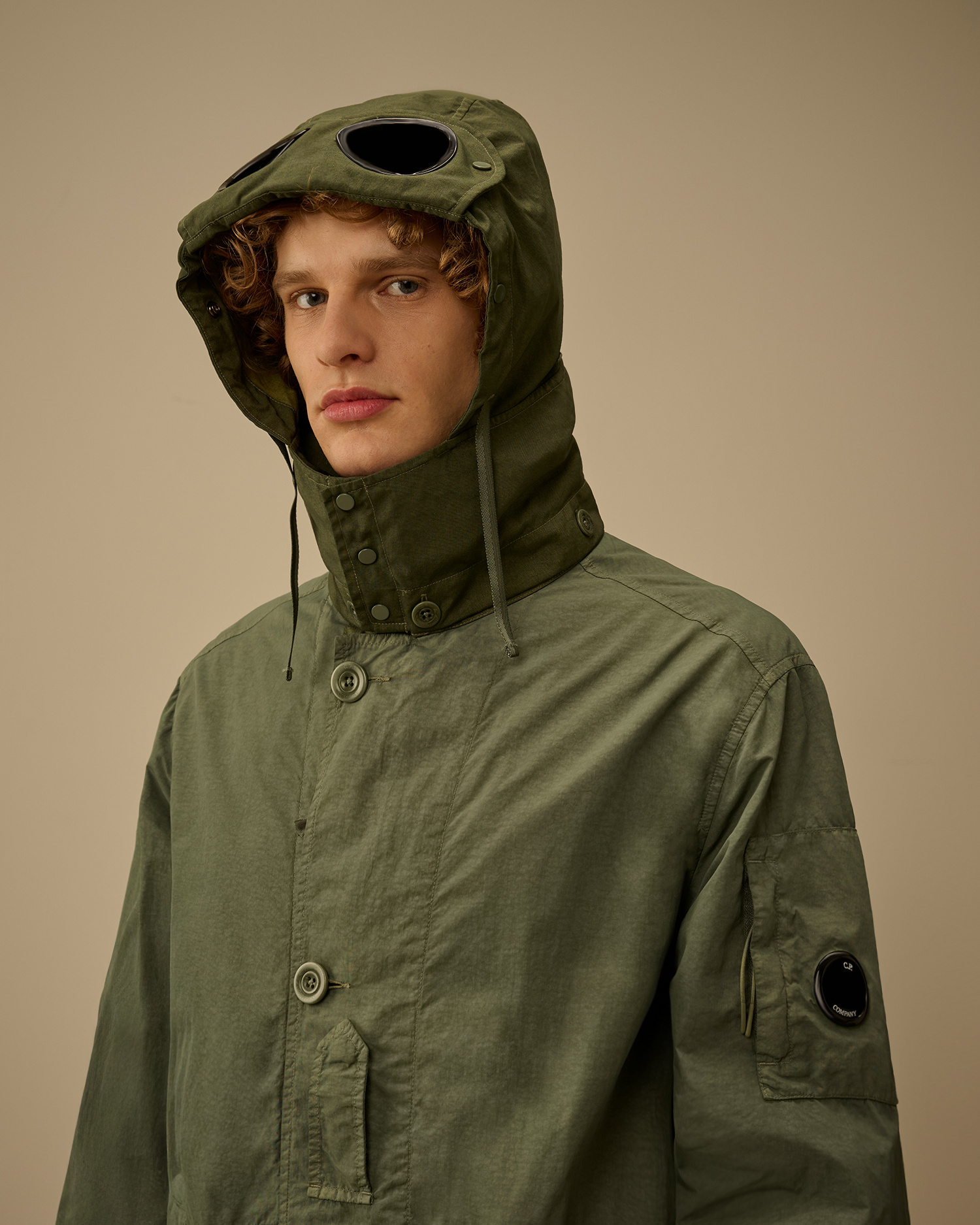Green Flatt Nylon Mixed Goggle Parka | CPC USCA Online Store
