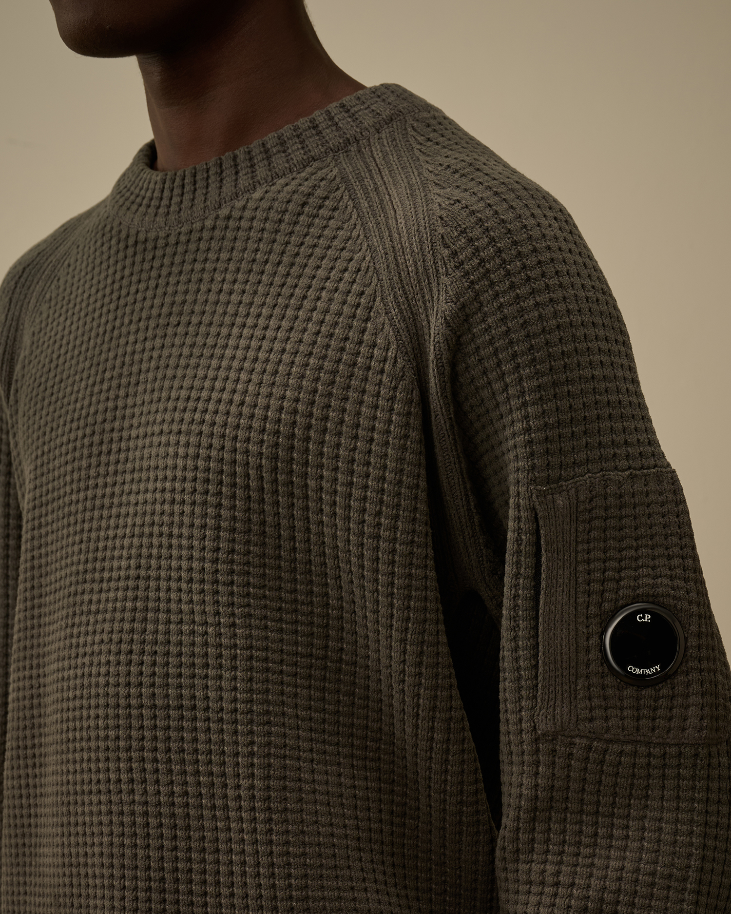 Grey Cotton Chenille Crewneck Lens Sweater | CPC JP Online Store