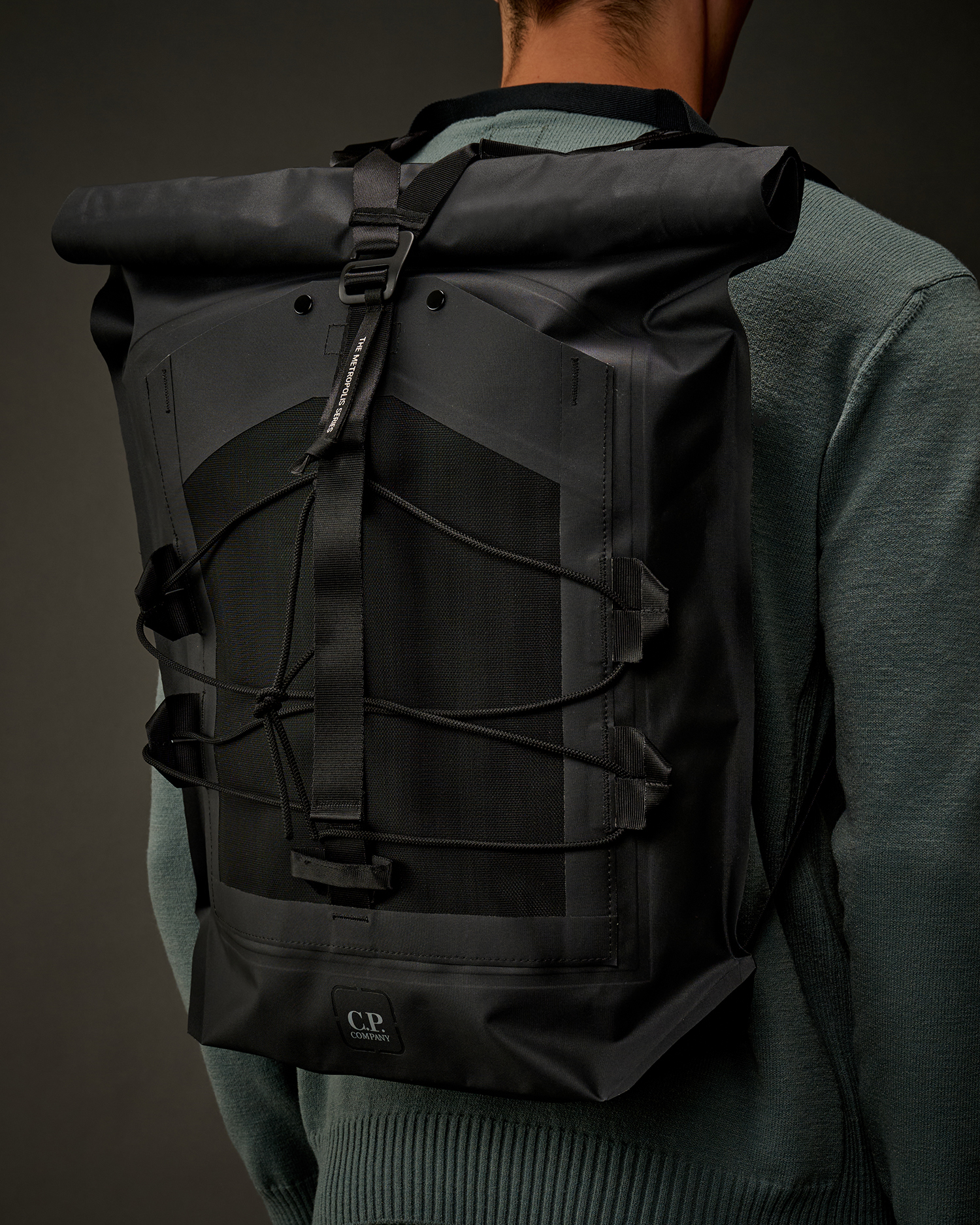 Black Metropolis Series Rubber Reps Mixed Backpack | CPC FR Online