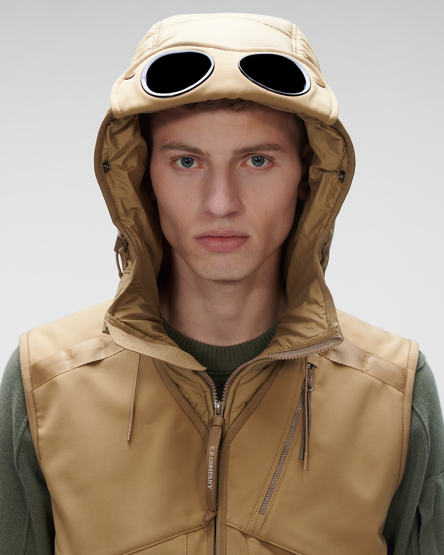 cp company goggle vest