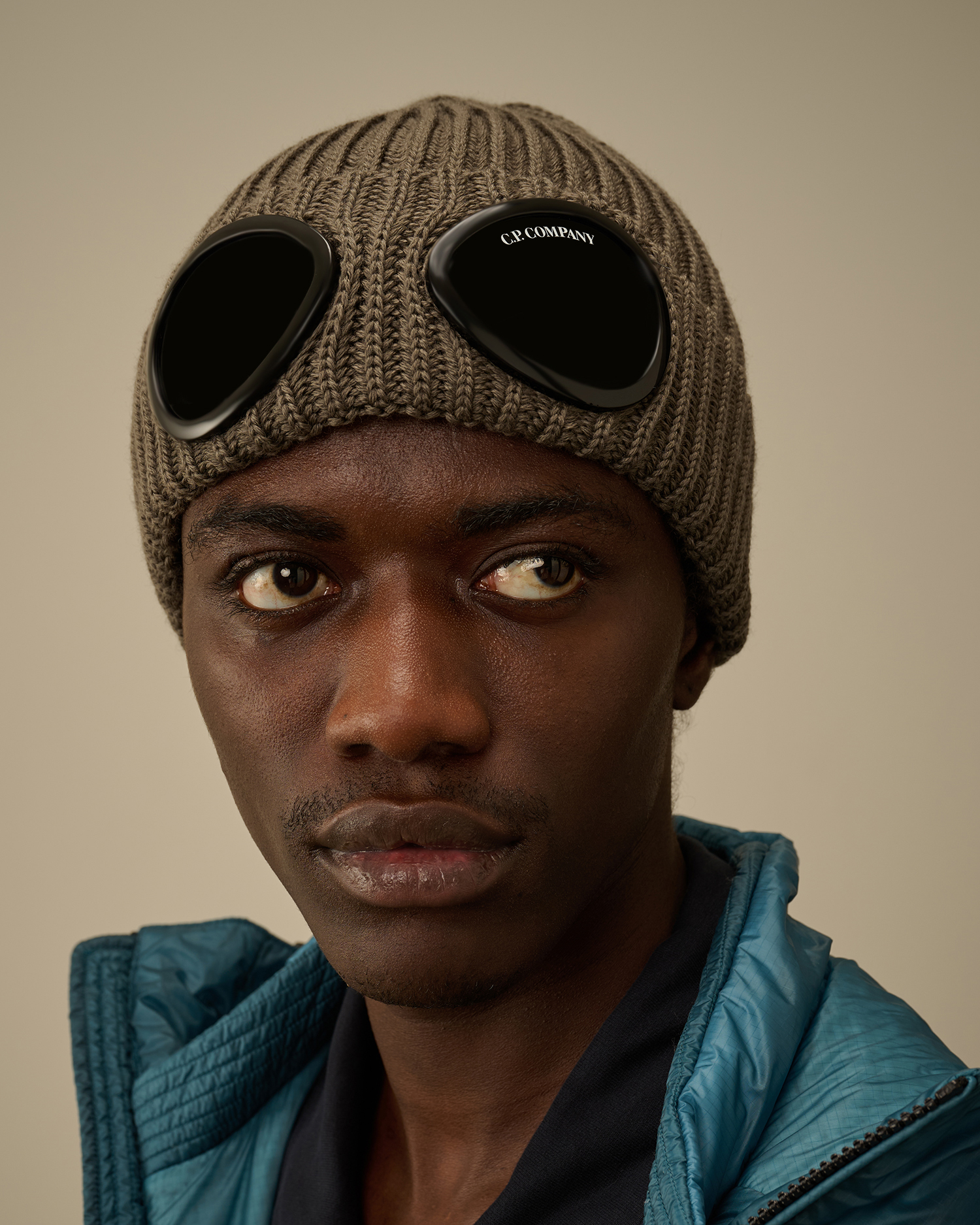 Beige Extrafine Merino Wool Goggle Beanie | CPC USCA Online Store